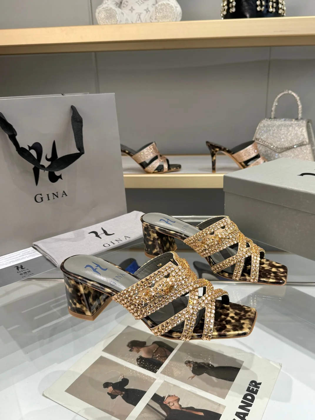 AMINA MUADDI Mules Leopard-Gold B50202609111334 - Image 2