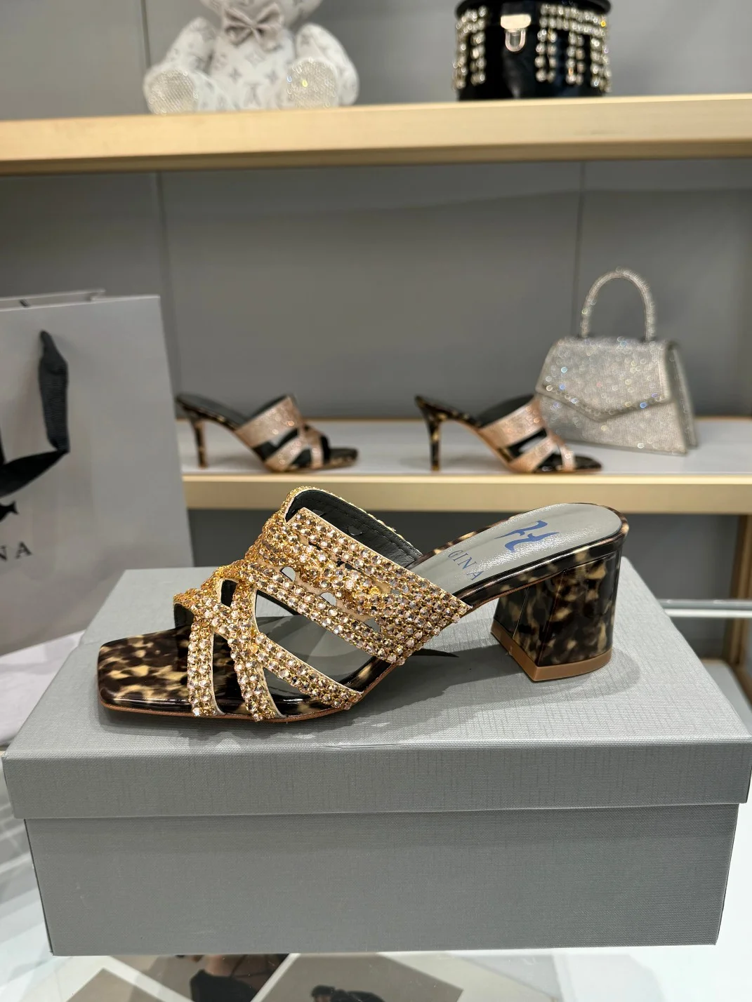 AMINA MUADDI Mules Leopard-Gold B50202609111334 - Image 6