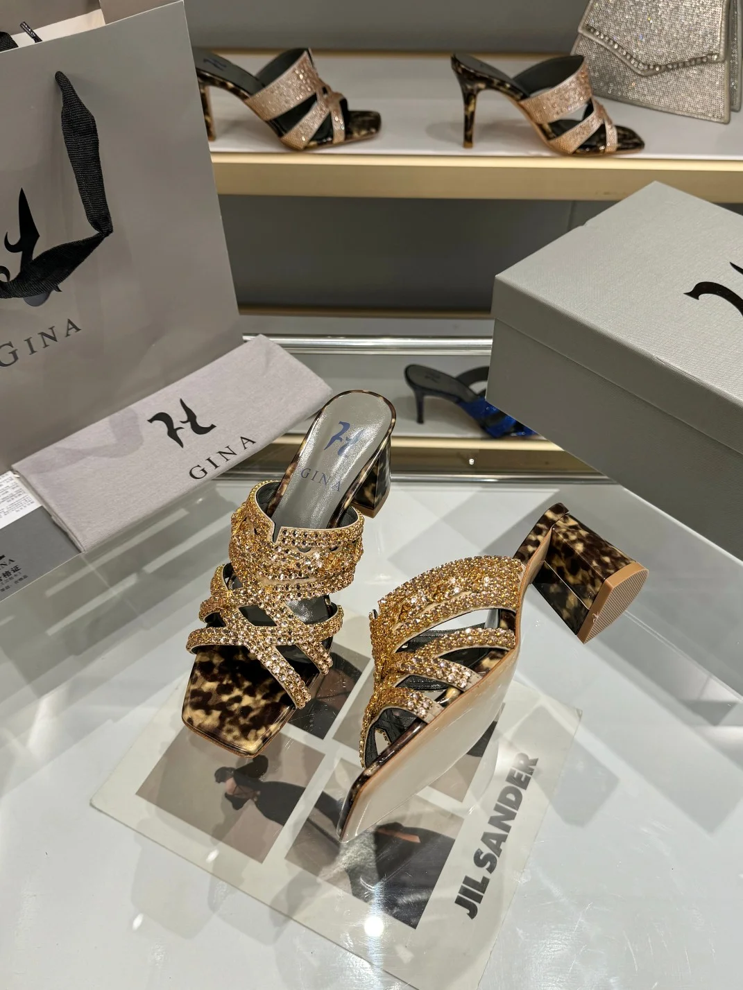 AMINA MUADDI Mules Leopard-Gold B50202609111334 - Image 7
