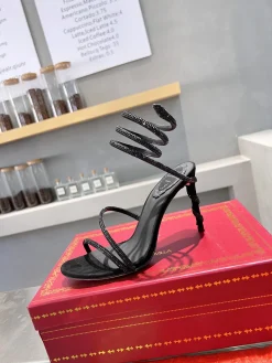 Alternative view of AMINA MUADDI Sandals Silk Crystal Black EU35-39 B75202609110353