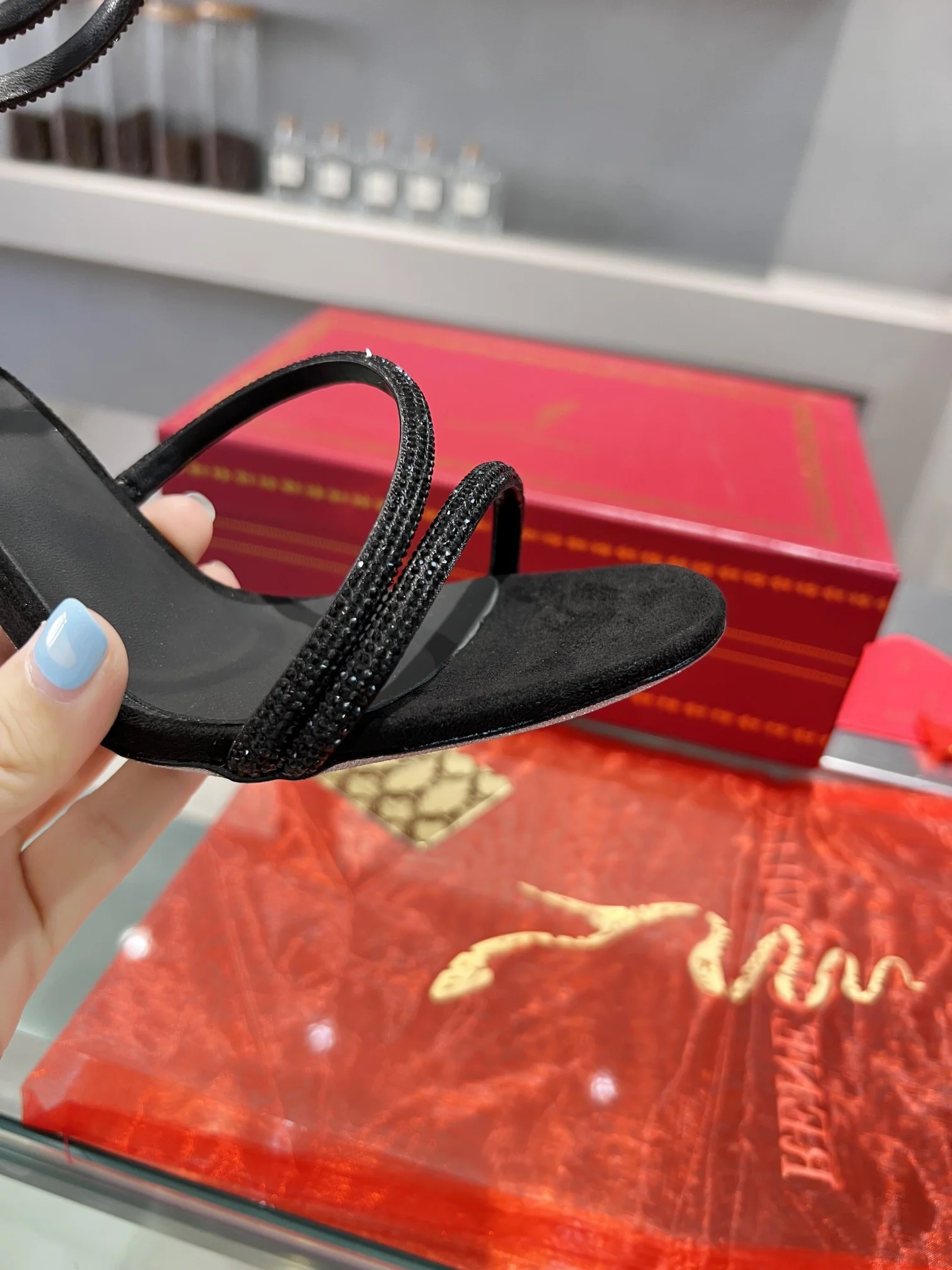 AMINA MUADDI Sandals Silk Crystal Black EU35-39 B75202609110353 - Image 4