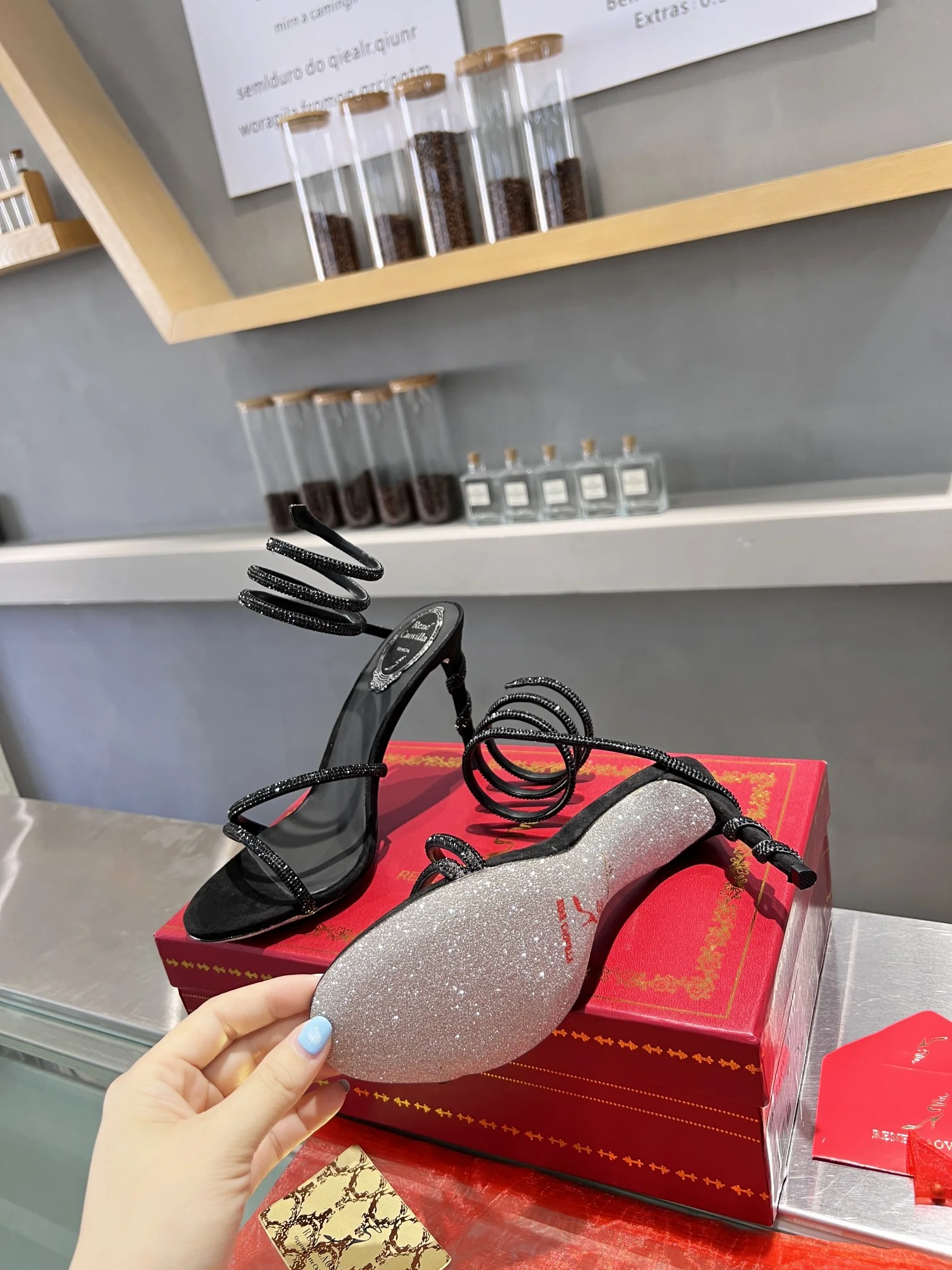 AMINA MUADDI Sandals Silk Crystal Black EU35-39 B75202609110353 - Image 6