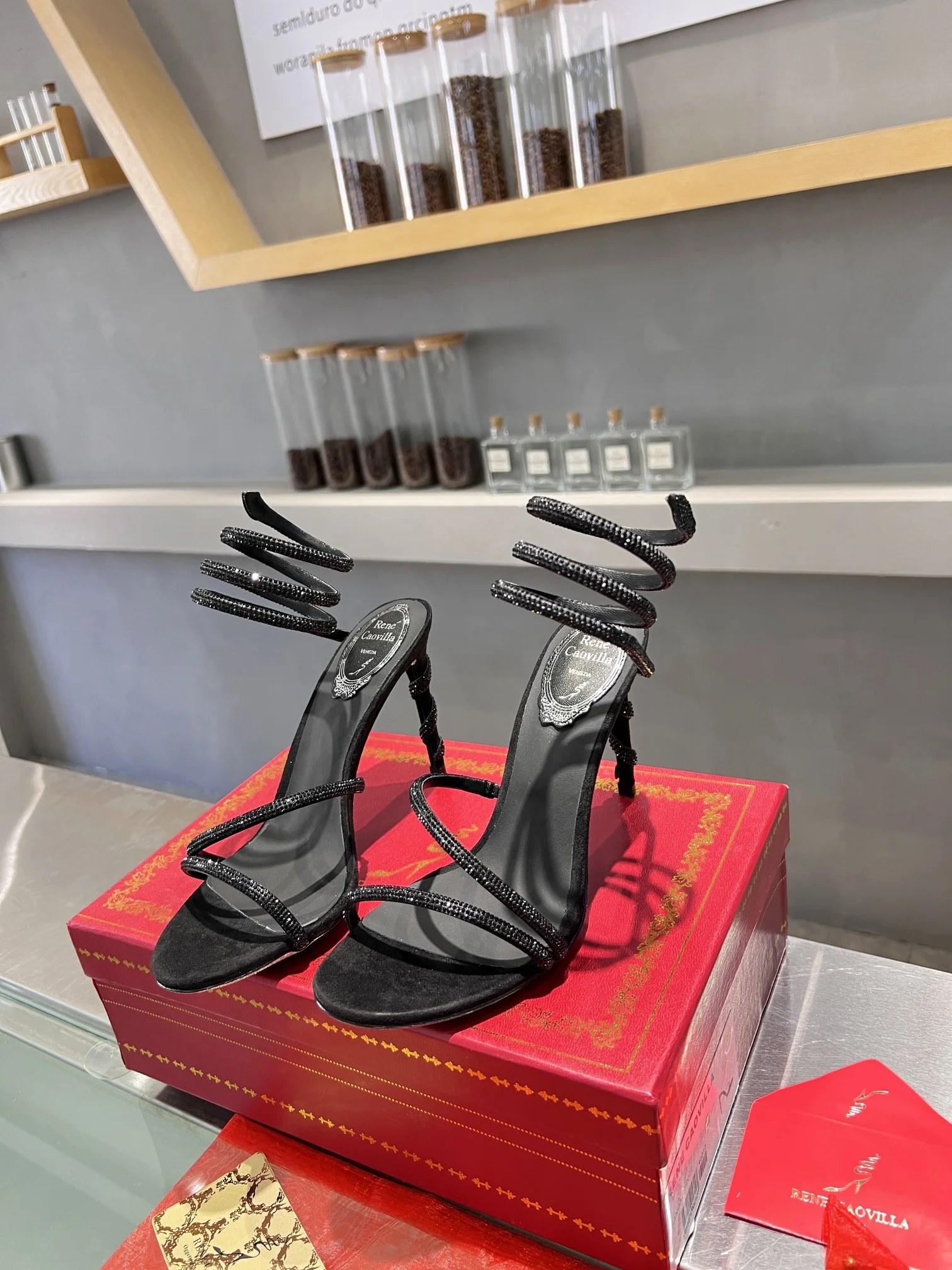 AMINA MUADDI Sandals Silk Crystal Black EU35-39 B75202609110353 - Image 7