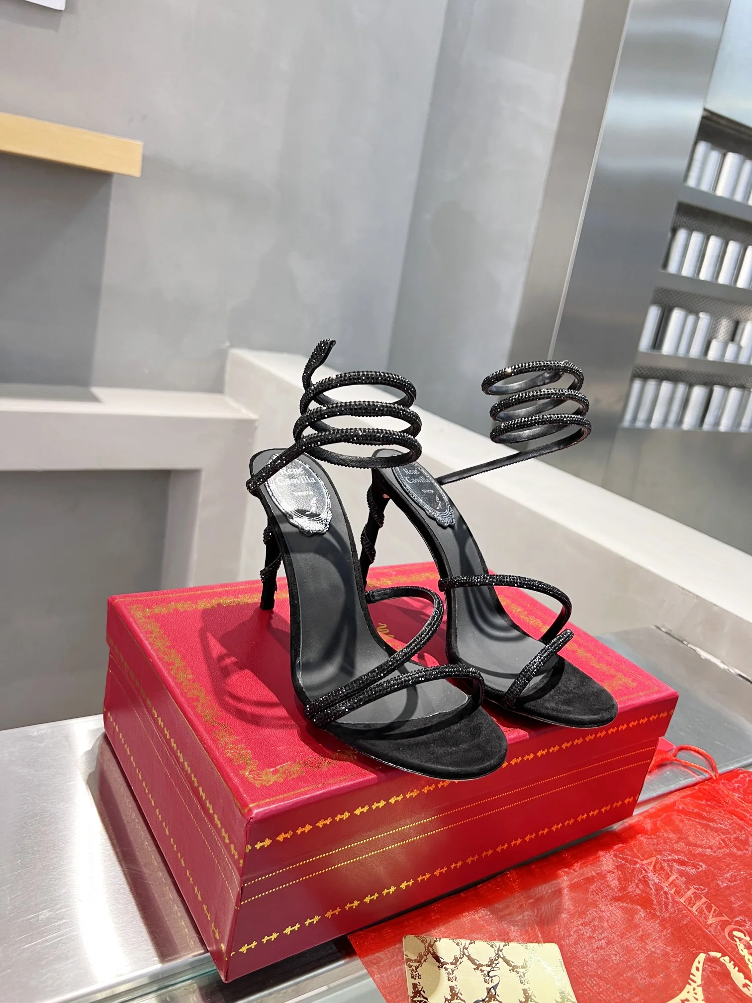 AMINA MUADDI Sandals Silk Crystal Black EU35-39 B75202609110353 - Image 8