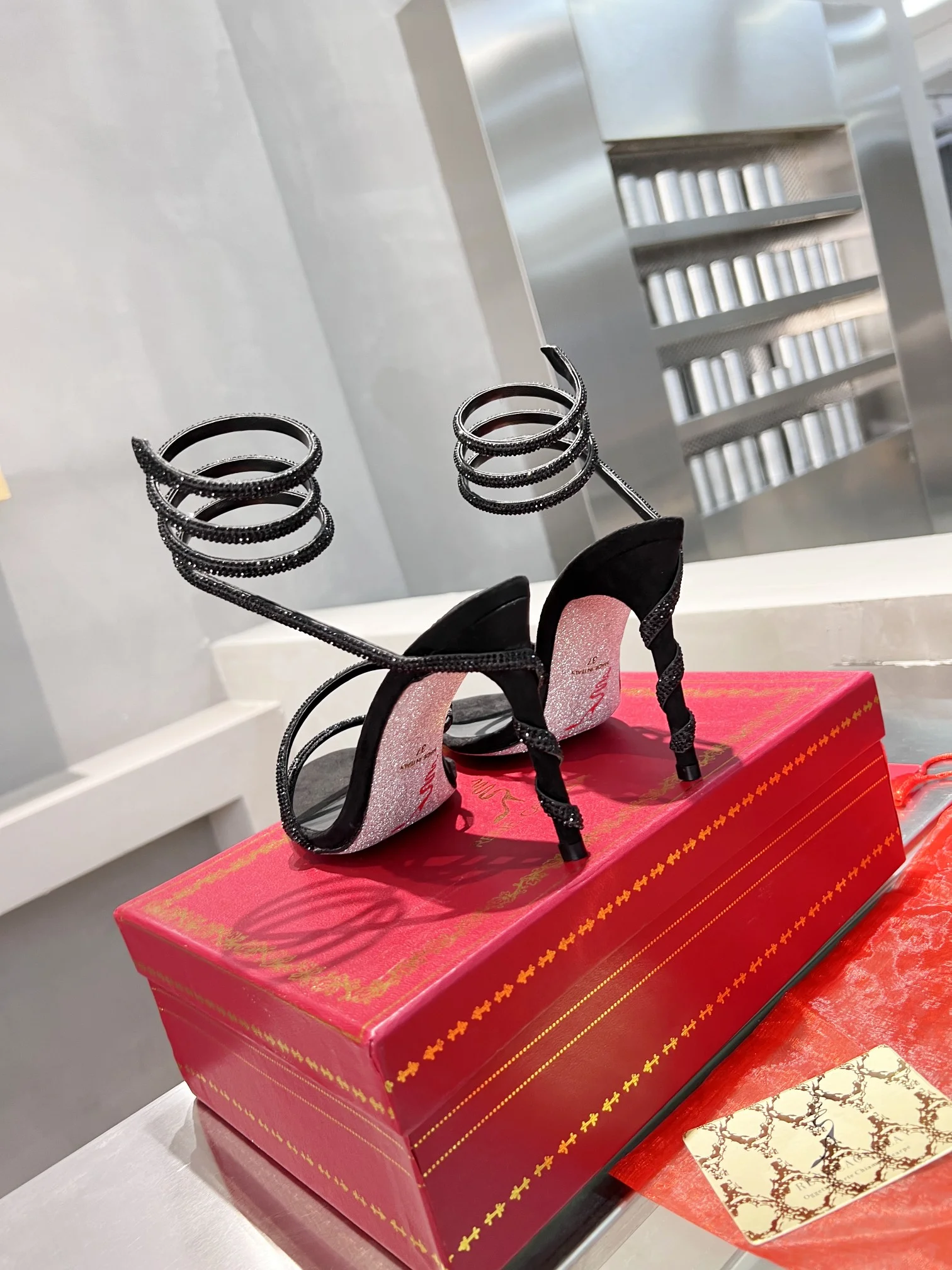 AMINA MUADDI Sandals Silk Crystal Black EU35-39 B75202609110353 - Image 9