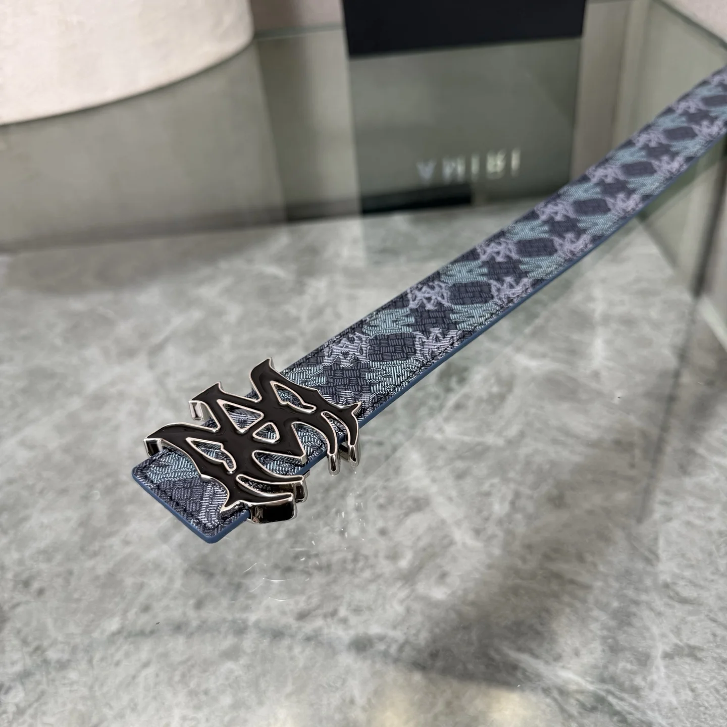 AMIRI Belts Calf Leather Blue-Black A90202609070043