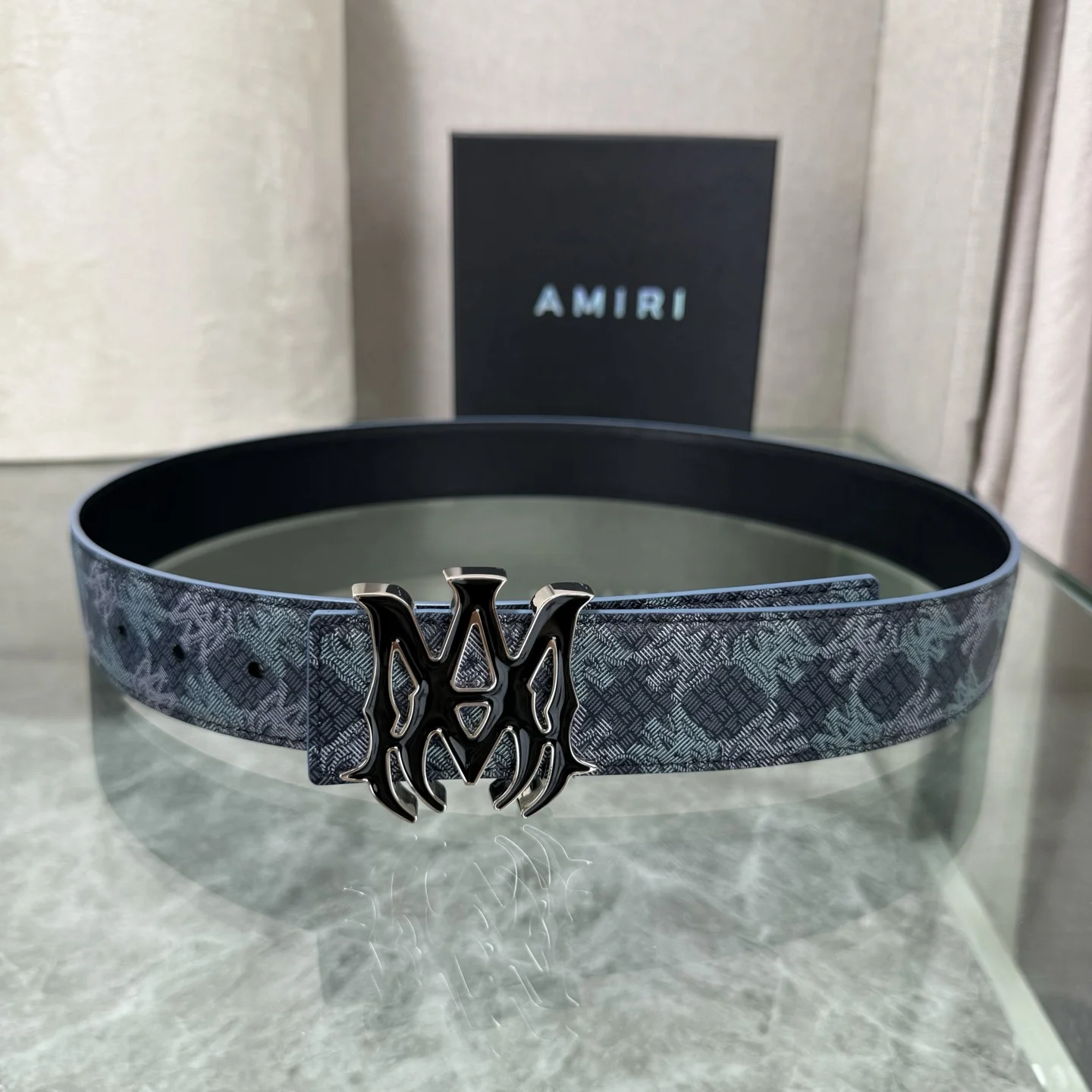 AMIRI Belts Calf Leather Blue-Black A90202609070043 - Image 3