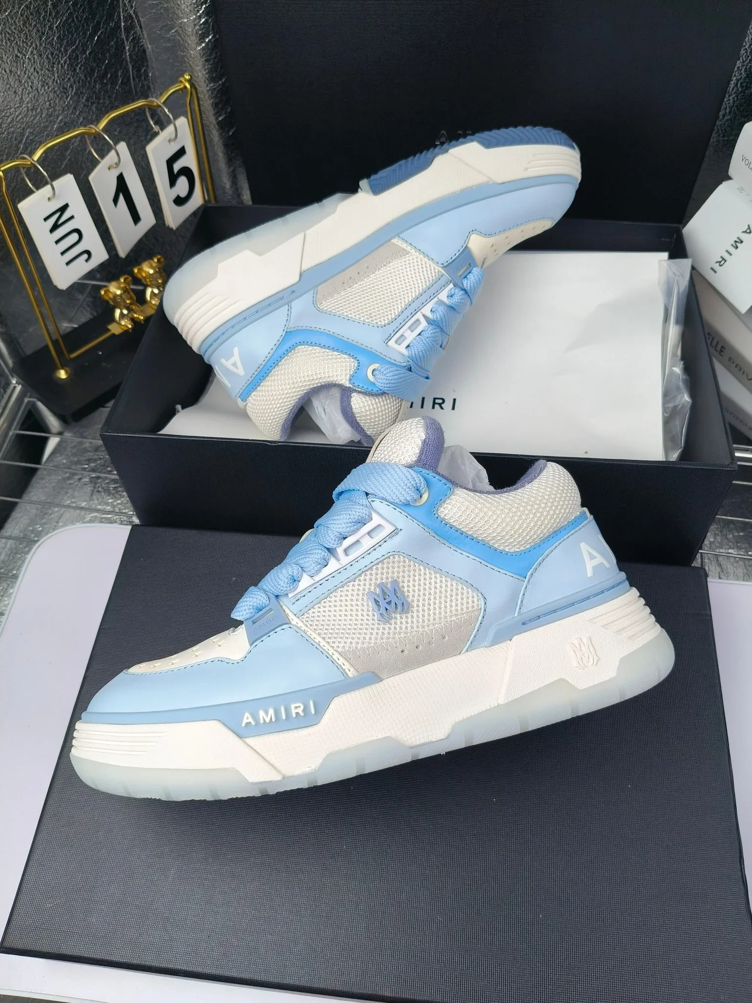 AMIRI Sneakers Calf Leather Blue-White EU35-45 C10202609111958 - Image 5