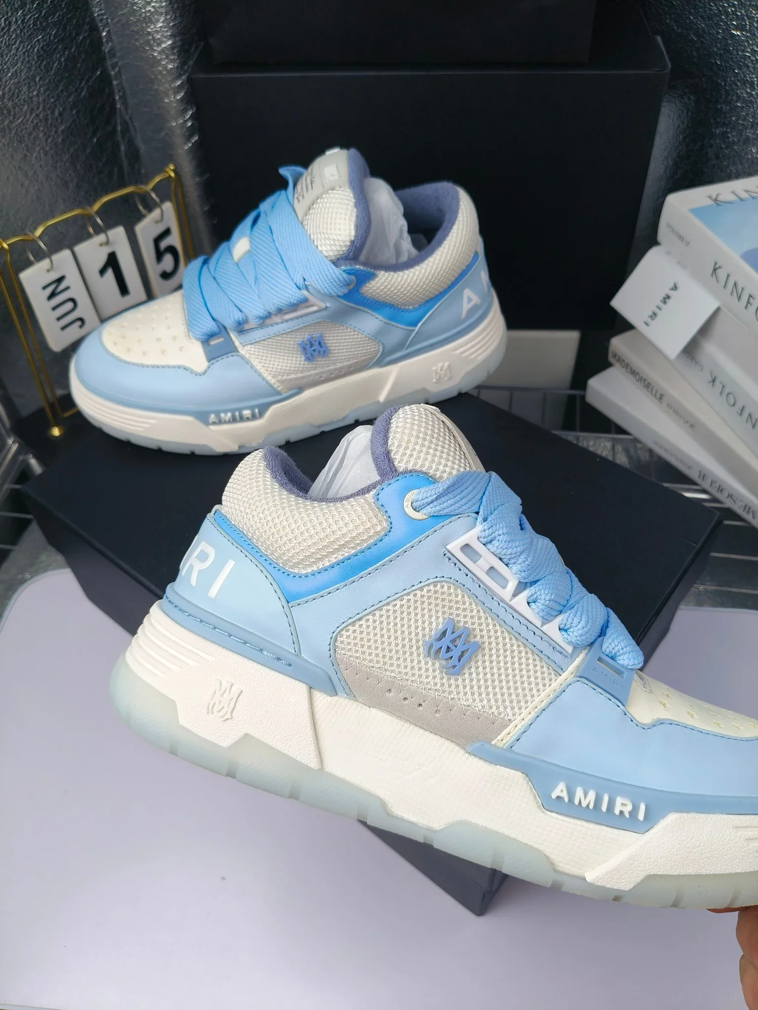 AMIRI Sneakers Calf Leather Blue-White EU35-45 C10202609111958 - Image 6