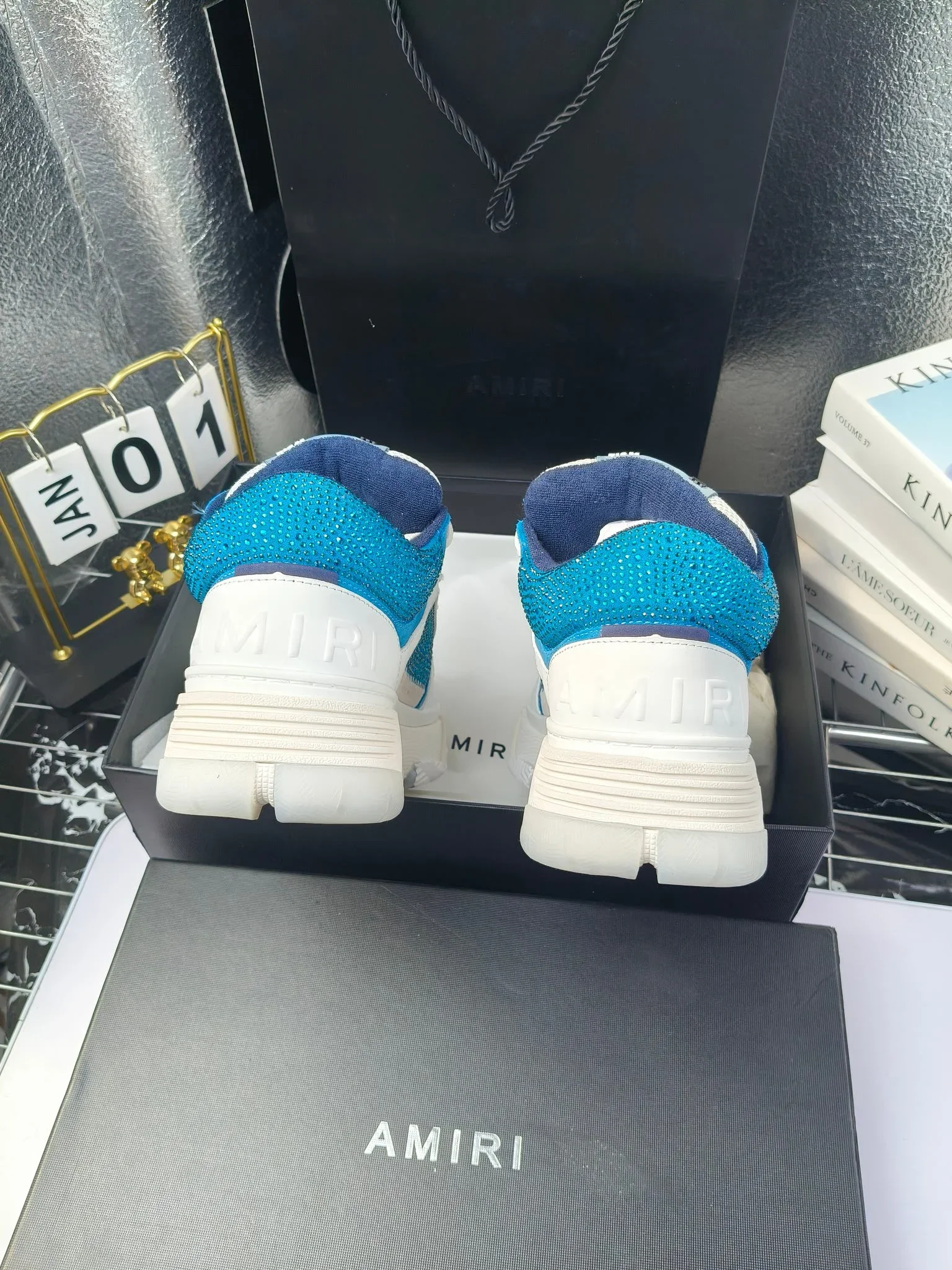 AMIRI Sneakers Suede Leather White-Blue EU35-46 C60202609111960 - Image 7