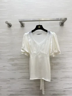 ANN DEMEULEMEESTER Shirts Lace Satin White-Ivory S_M_L B60202609062617