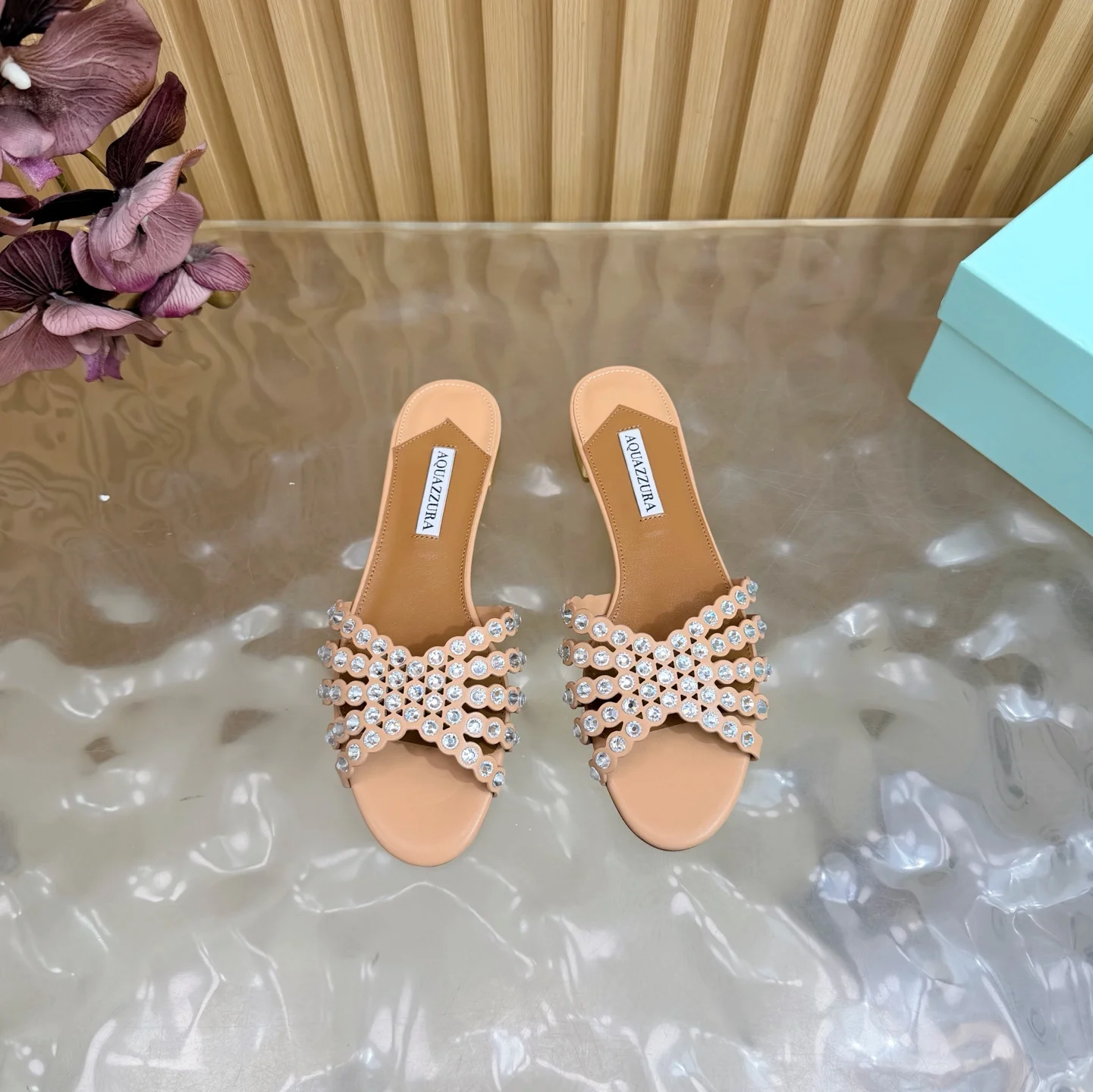 AQUAZZURA Sandals Leather Brown-Silver EU36-43 B65202609110843 - Image 3