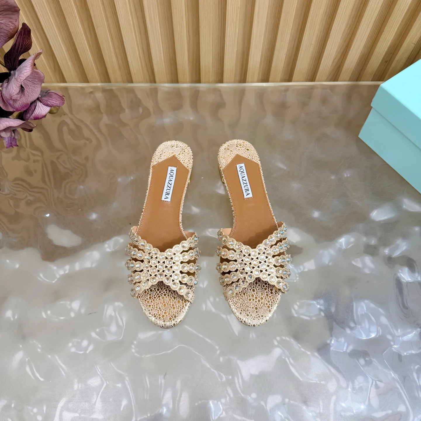 AQUAZZURA Sandals Leather Gold-Brown EU36-43 B65202609110856 - Image 3
