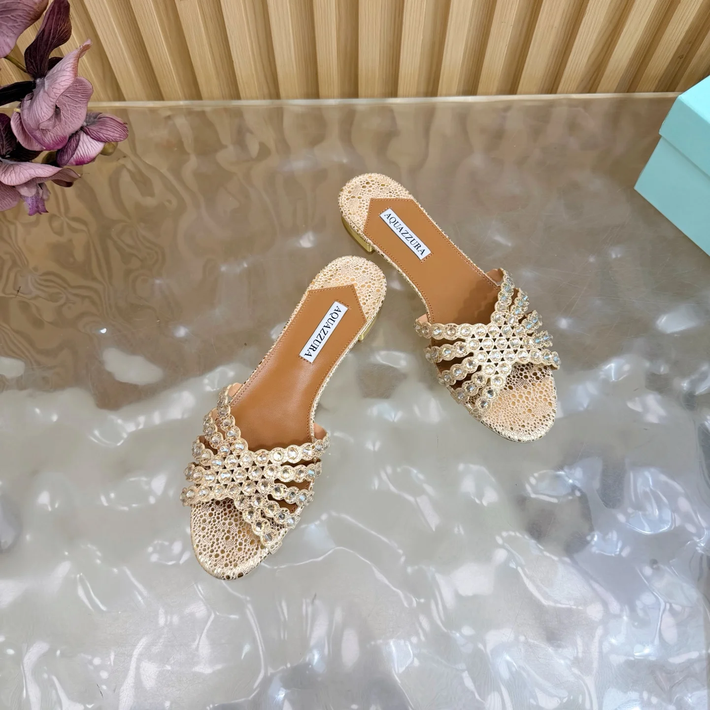 AQUAZZURA Sandals Leather Gold-Brown EU36-43 B65202609110856 - Image 5