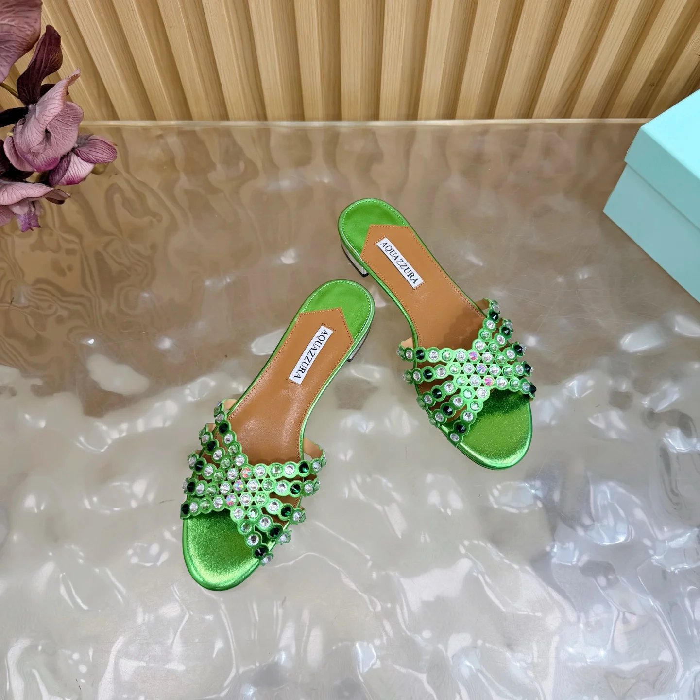 AQUAZZURA Sandals Leather Green-Brown EU36-43 B65202609110859 - Image 6