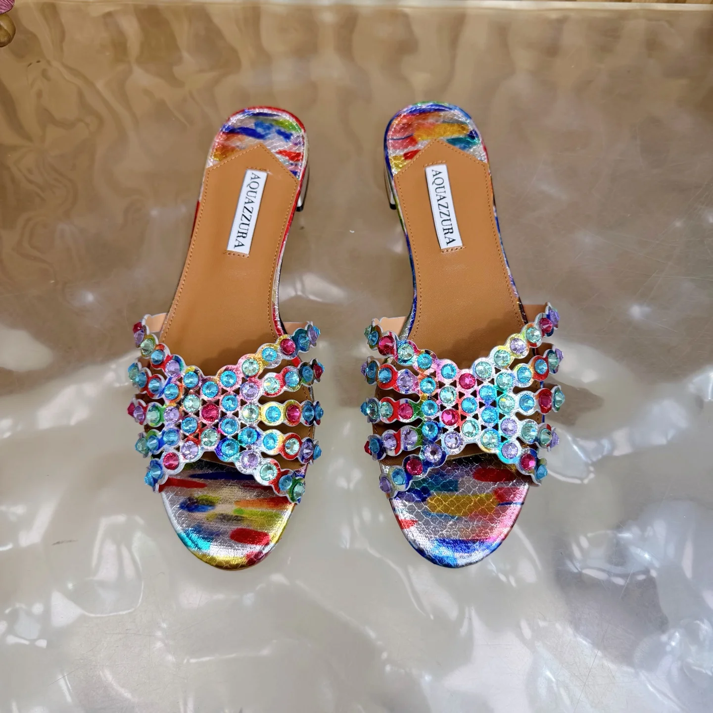 AQUAZZURA Sandals Leather Multi-Color EU36-43 B65202609110857 - Image 4