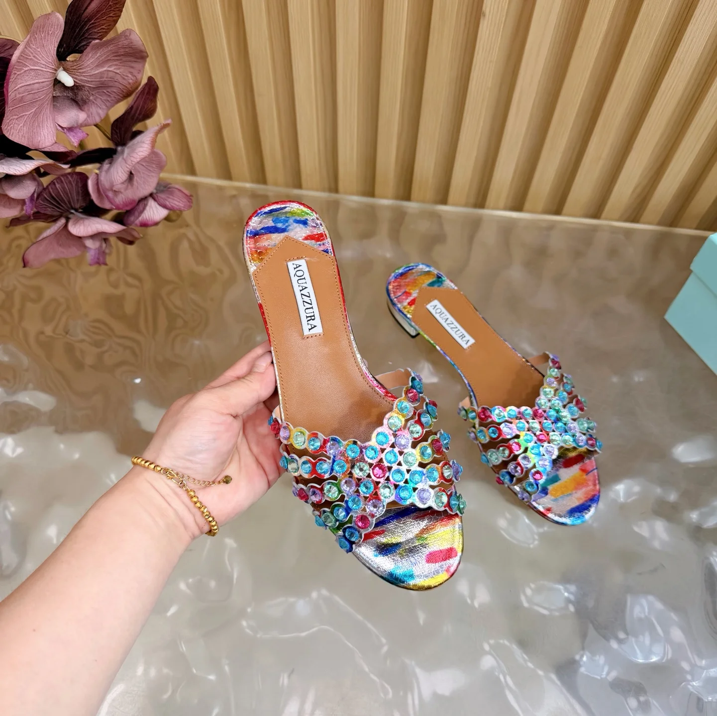 AQUAZZURA Sandals Leather Multi-Color EU36-43 B65202609110857 - Image 7