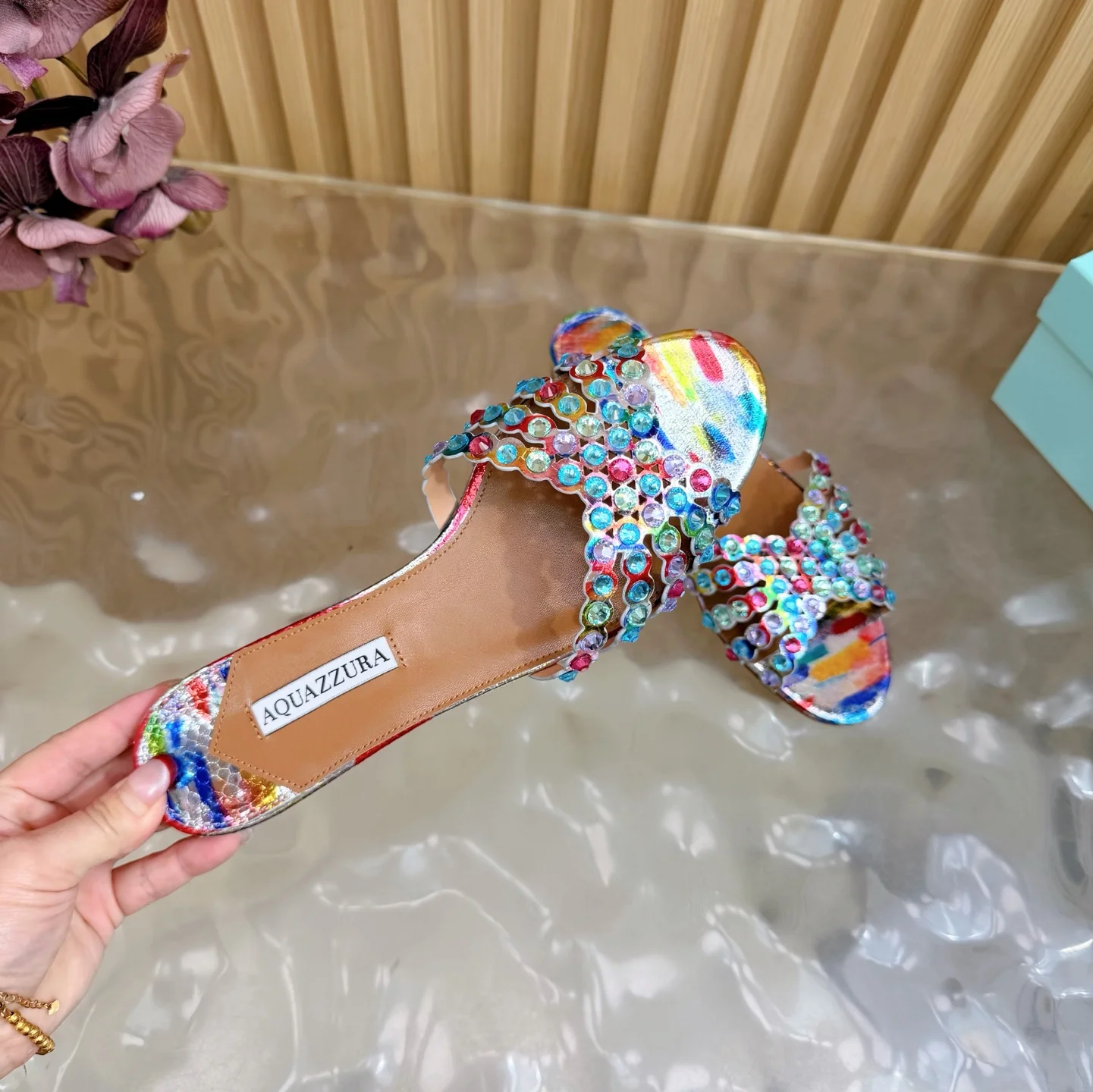 AQUAZZURA Sandals Leather Multi-Color EU36-43 B65202609110857 - Image 9