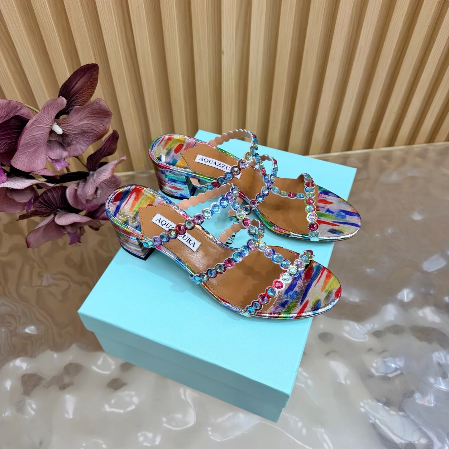 AQUAZZURA Sandals Leather PVC Multi-Color EU36-43 B60202609110827