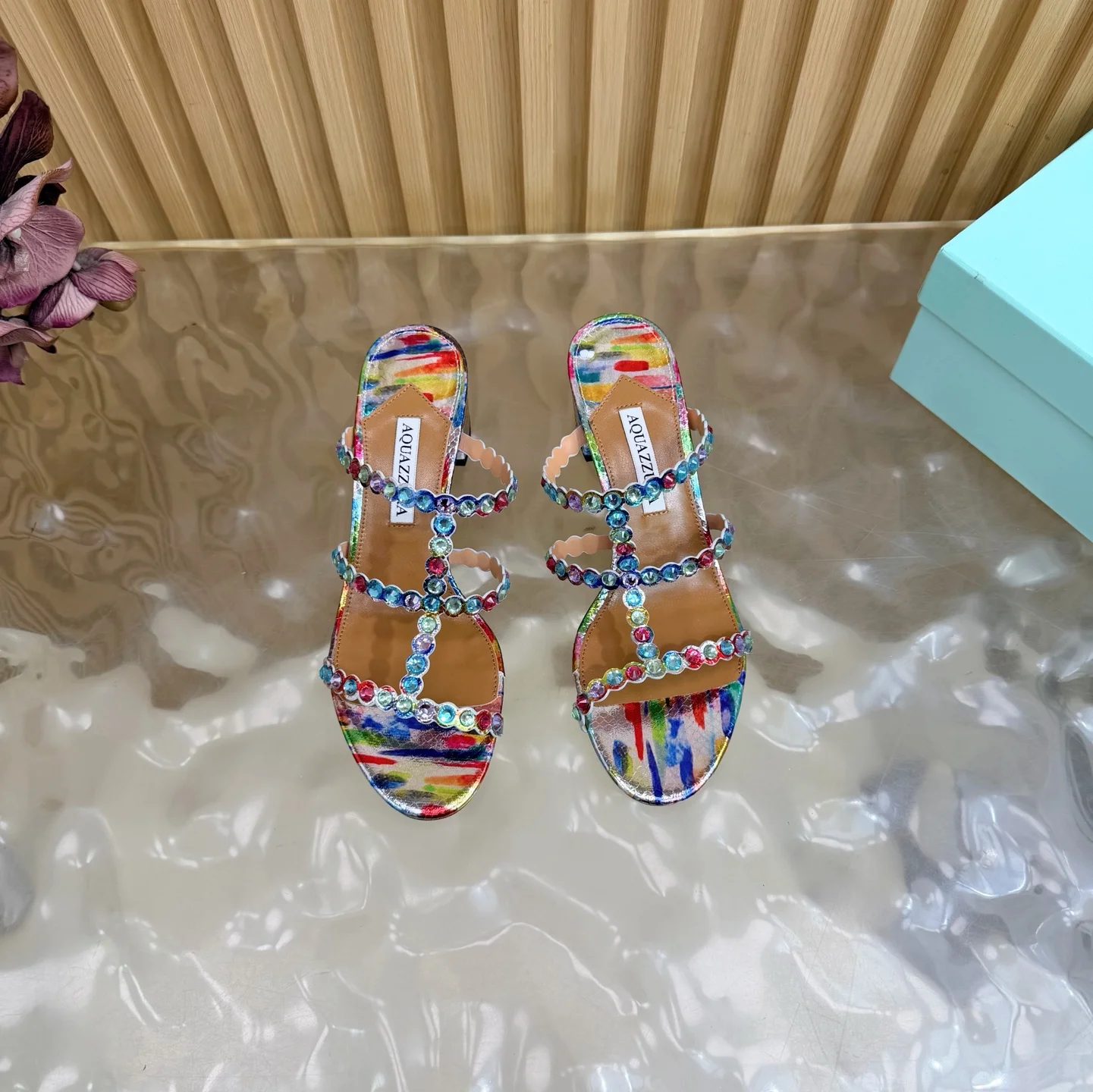 AQUAZZURA Sandals Leather PVC Multi-Color EU36-43 B60202609110827 - Image 3