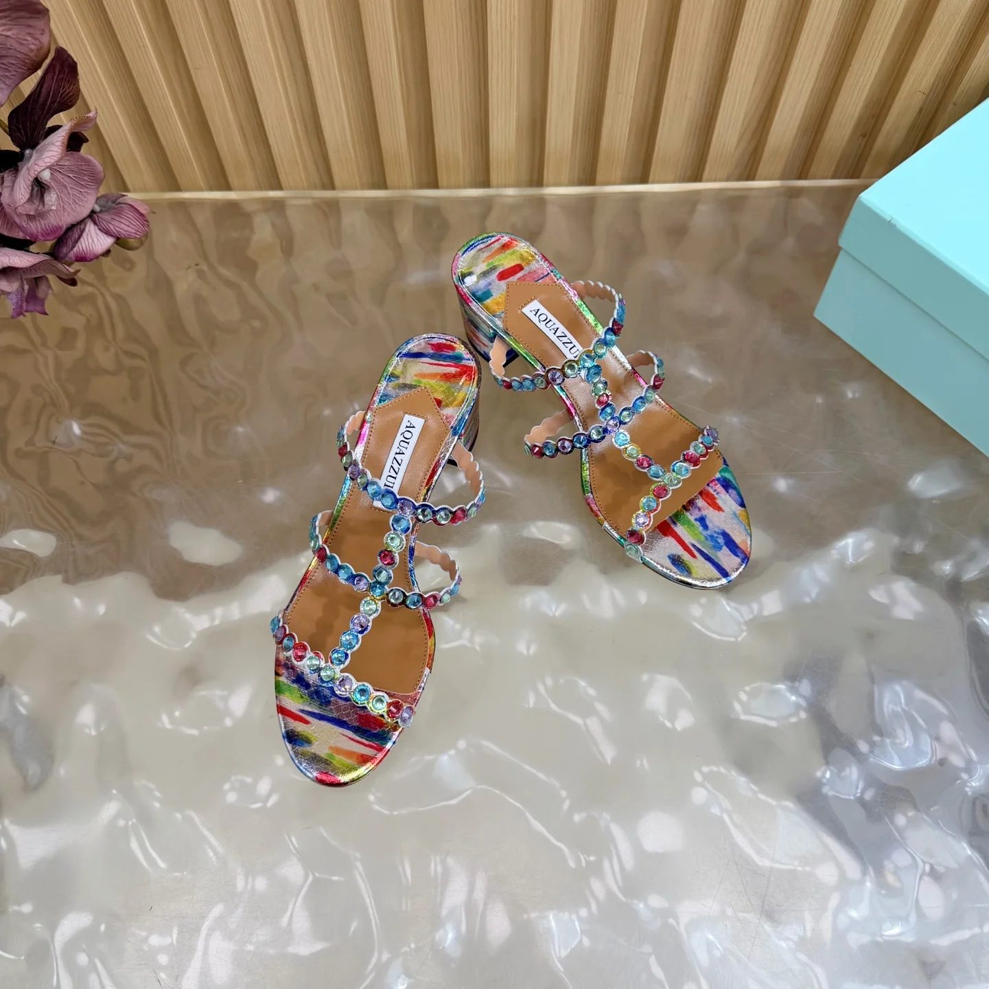 AQUAZZURA Sandals Leather PVC Multi-Color EU36-43 B60202609110827 - Image 5