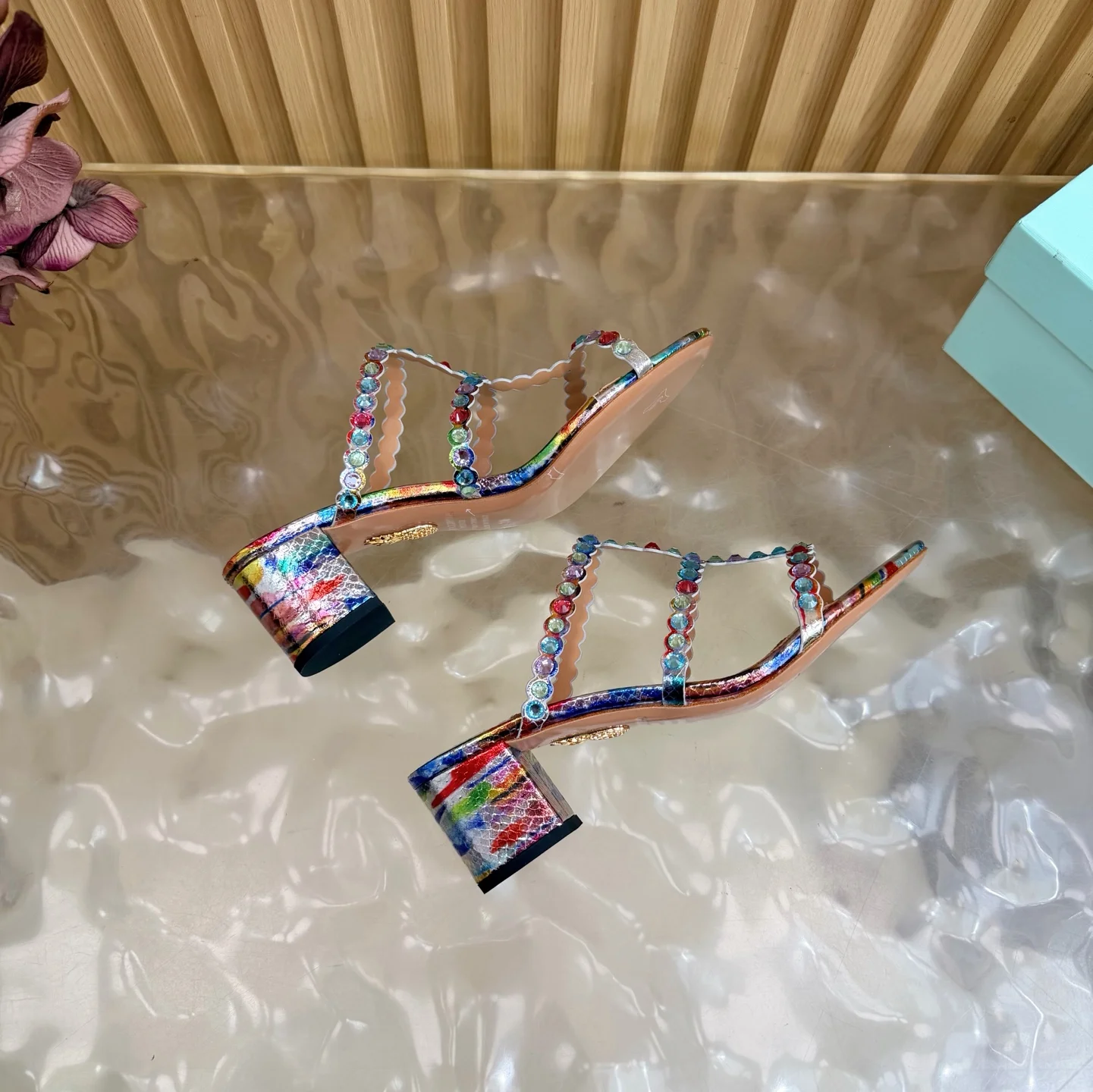 AQUAZZURA Sandals Leather PVC Multi-Color EU36-43 B60202609110827 - Image 8