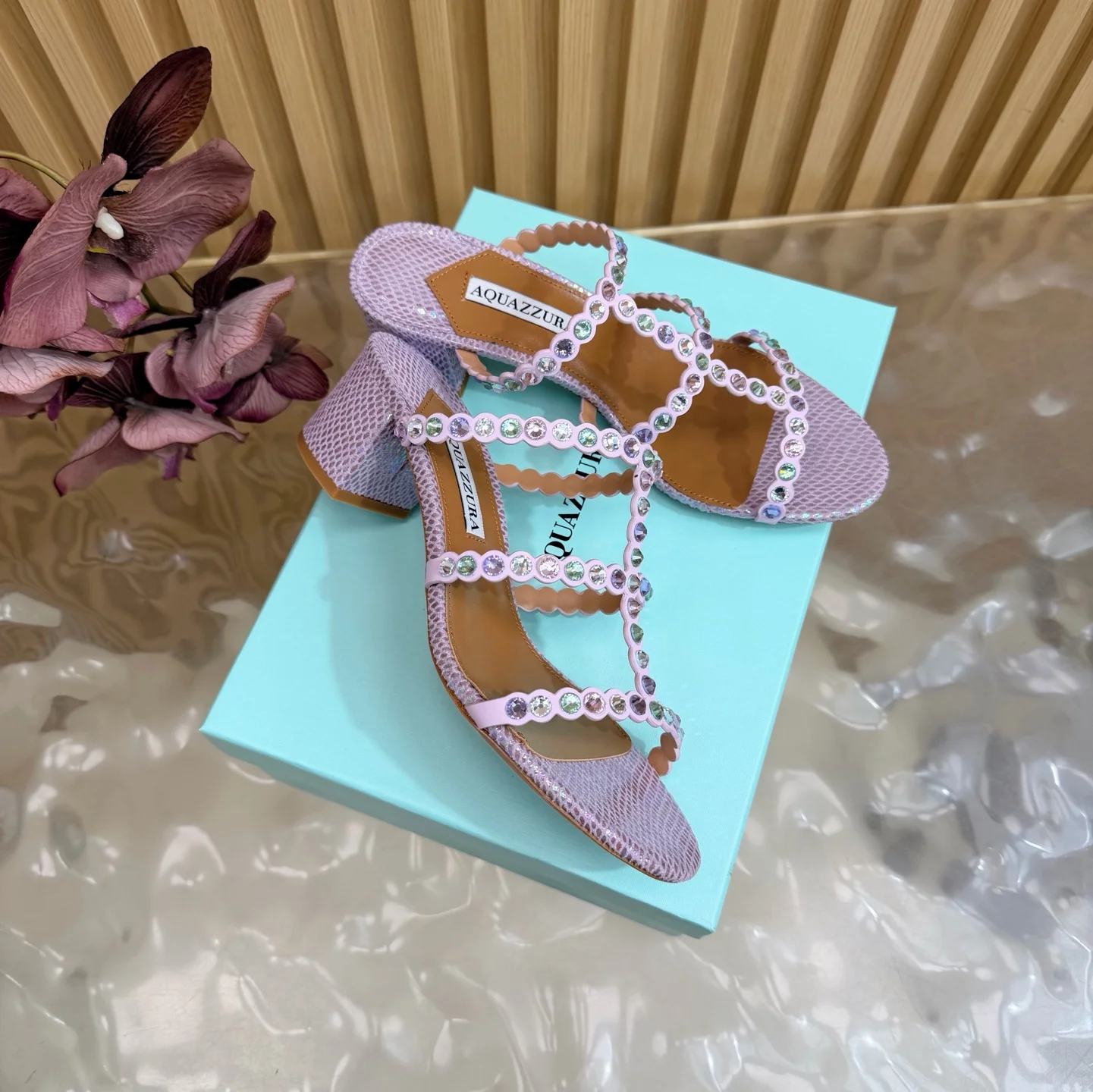 AQUAZZURA Sandals Leather Purple-Silver EU36-43 B60202609110838 - Image 2