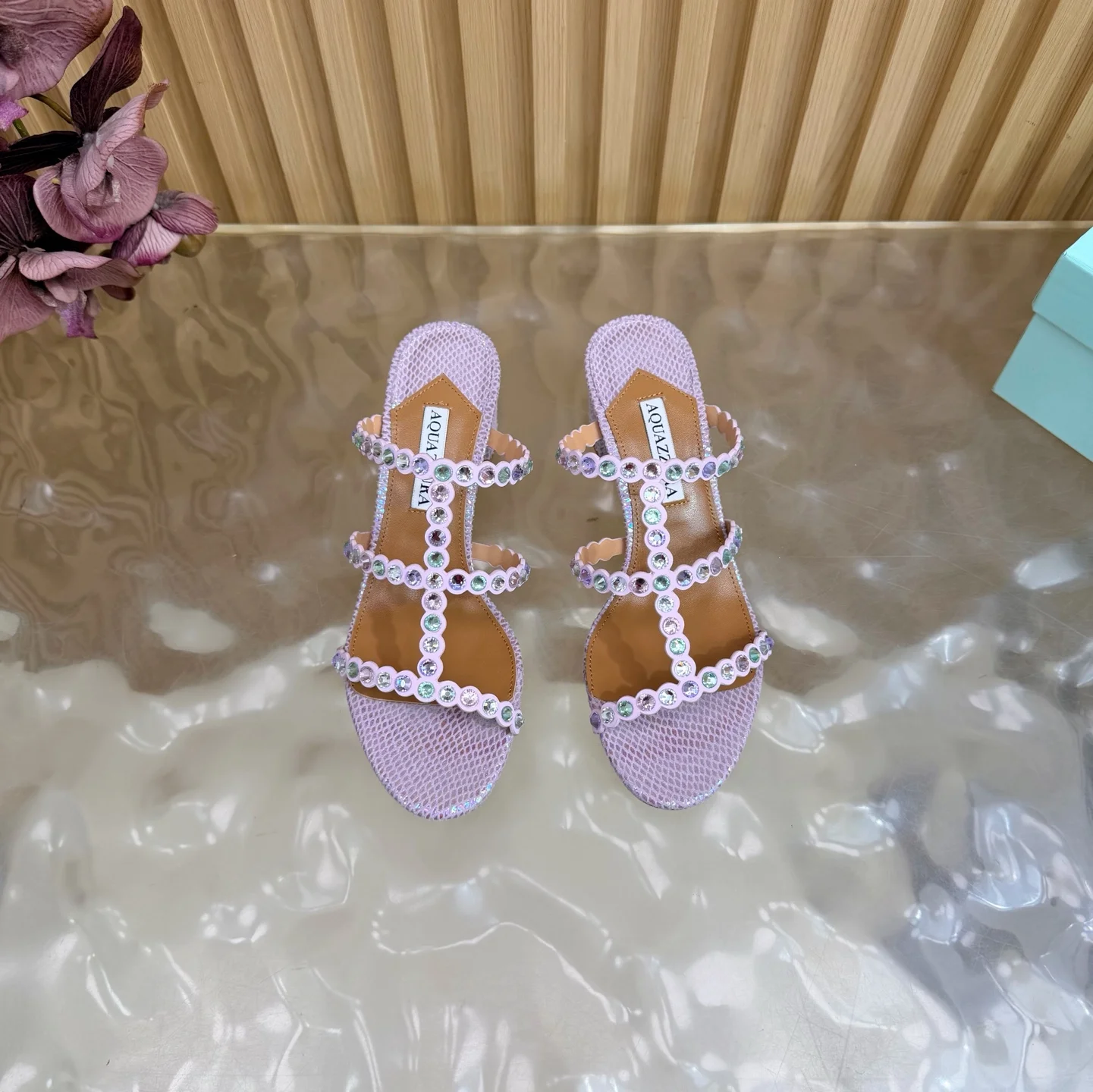 AQUAZZURA Sandals Leather Purple-Silver EU36-43 B60202609110838 - Image 3