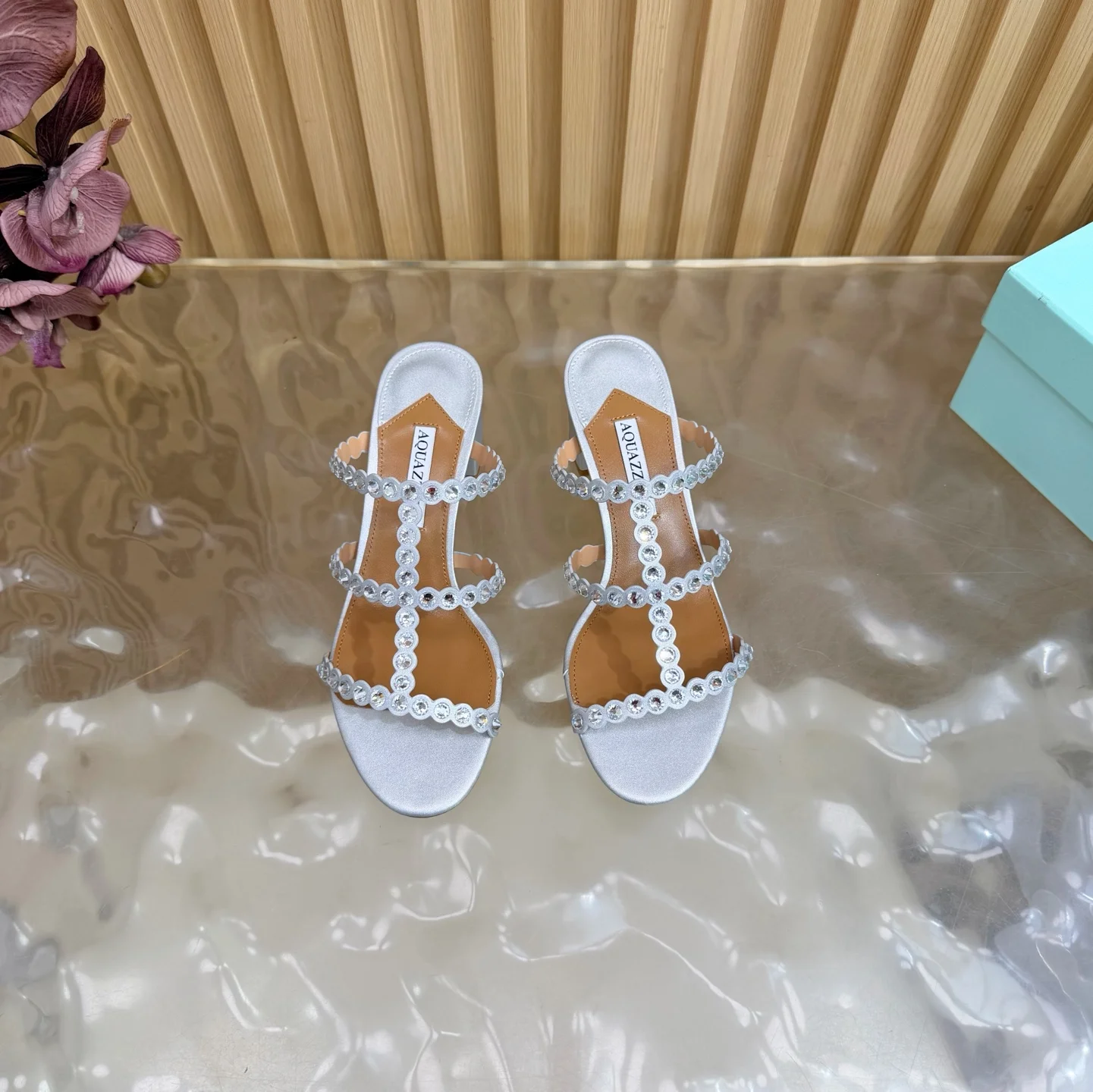 AQUAZZURA Sandals Sheepskin Leather Silver-Brown EU36-43 B60202609110839 - Image 3