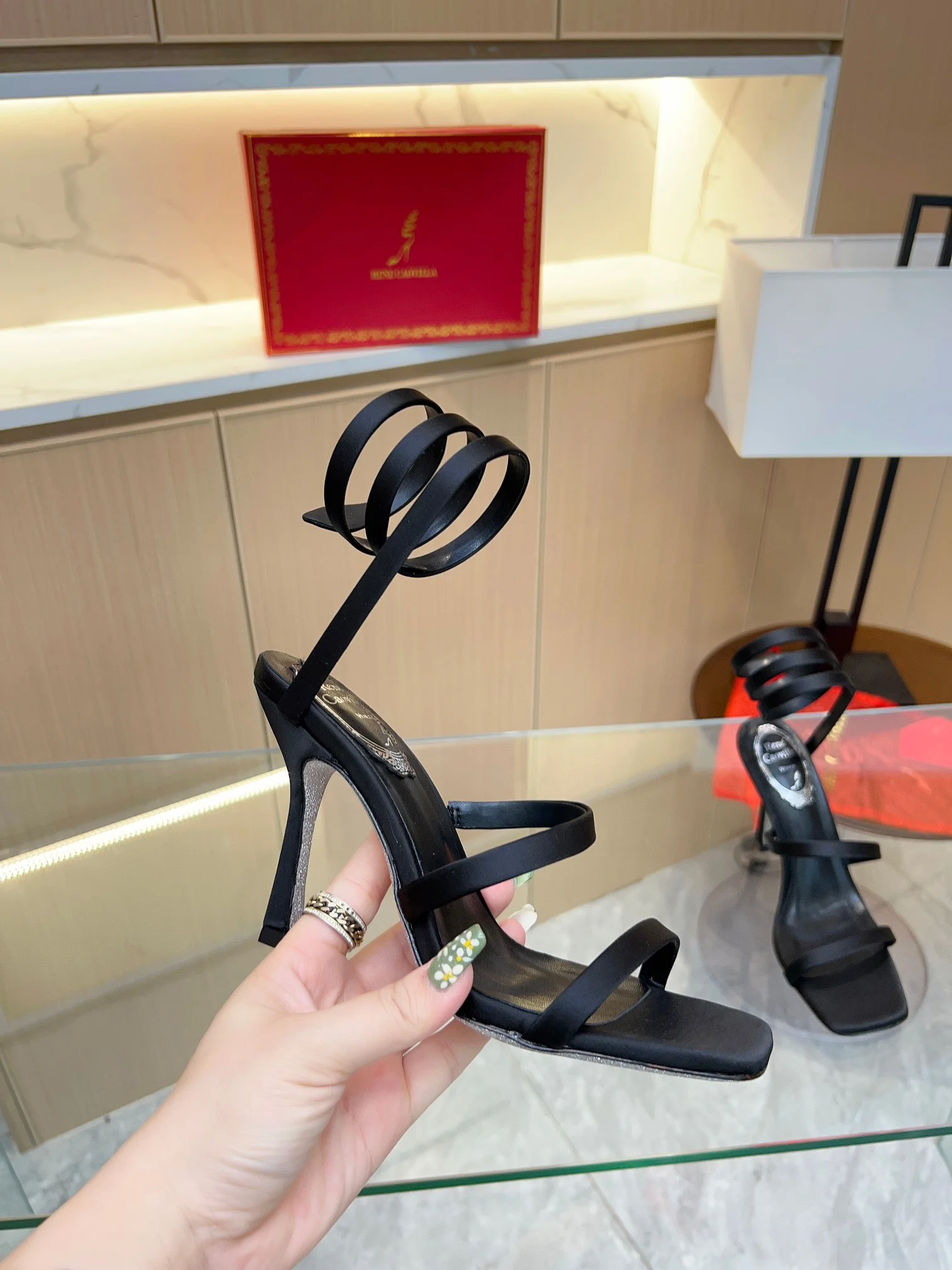 AQUAZZURA Sandals Silk Black-Silver EU35-39 B70202609110390