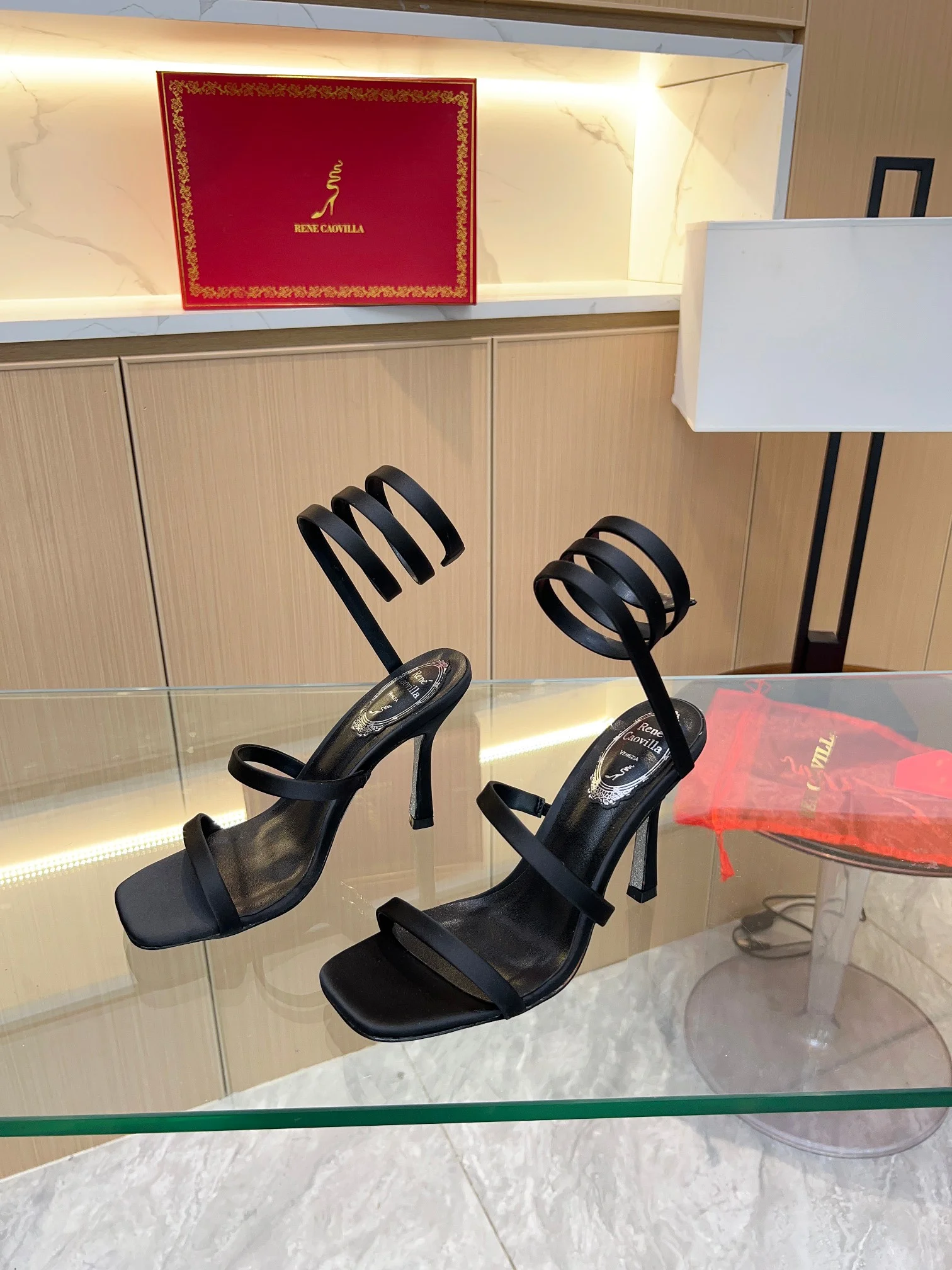 AQUAZZURA Sandals Silk Black-Silver EU35-39 B70202609110390 - Image 5