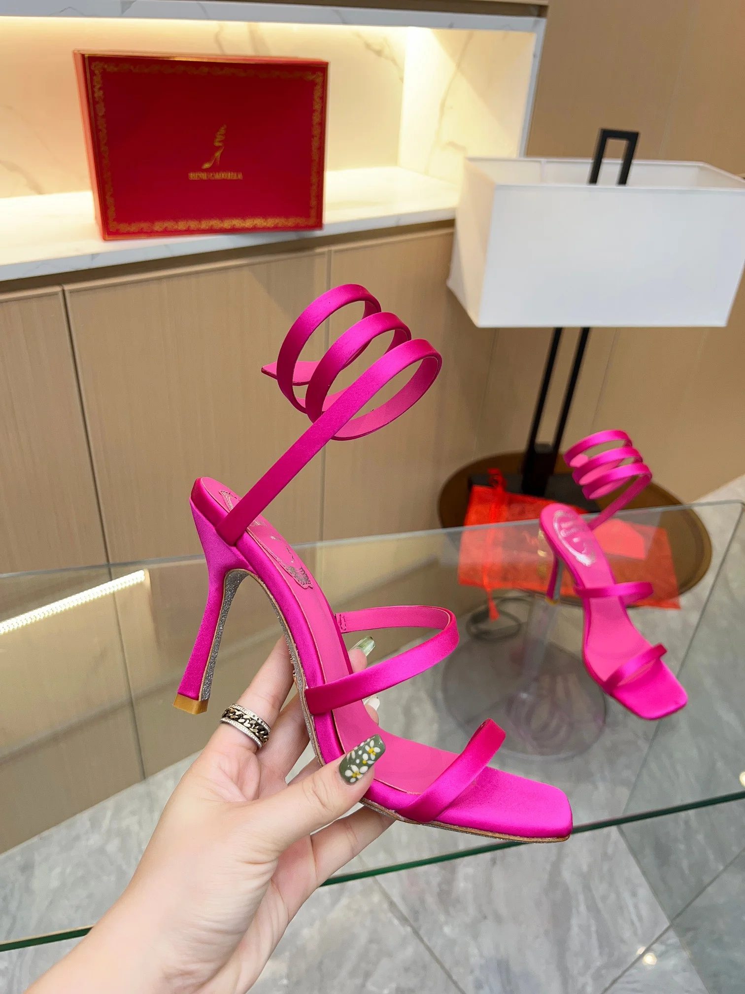 AQUAZZURA Sandals Silk Satin Pink EU35-39 B70202609110389