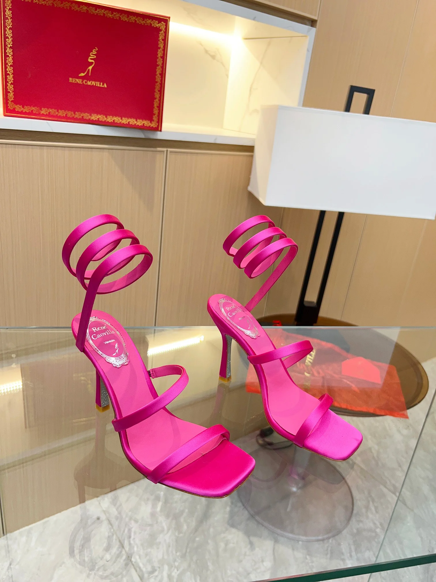 AQUAZZURA Sandals Silk Satin Pink EU35-39 B70202609110389 - Image 4
