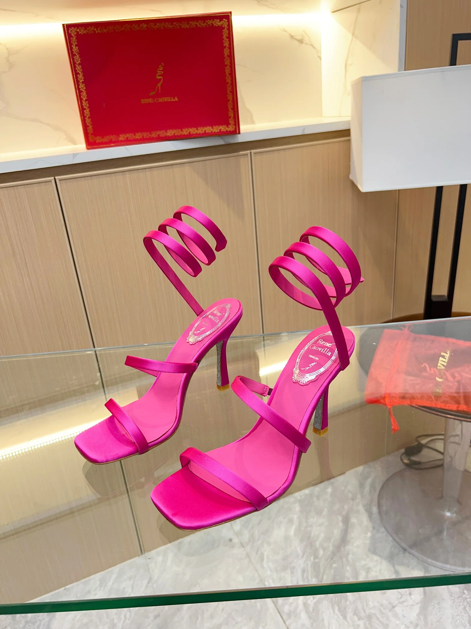 AQUAZZURA Sandals Silk Satin Pink EU35-39 B70202609110389 - Image 6