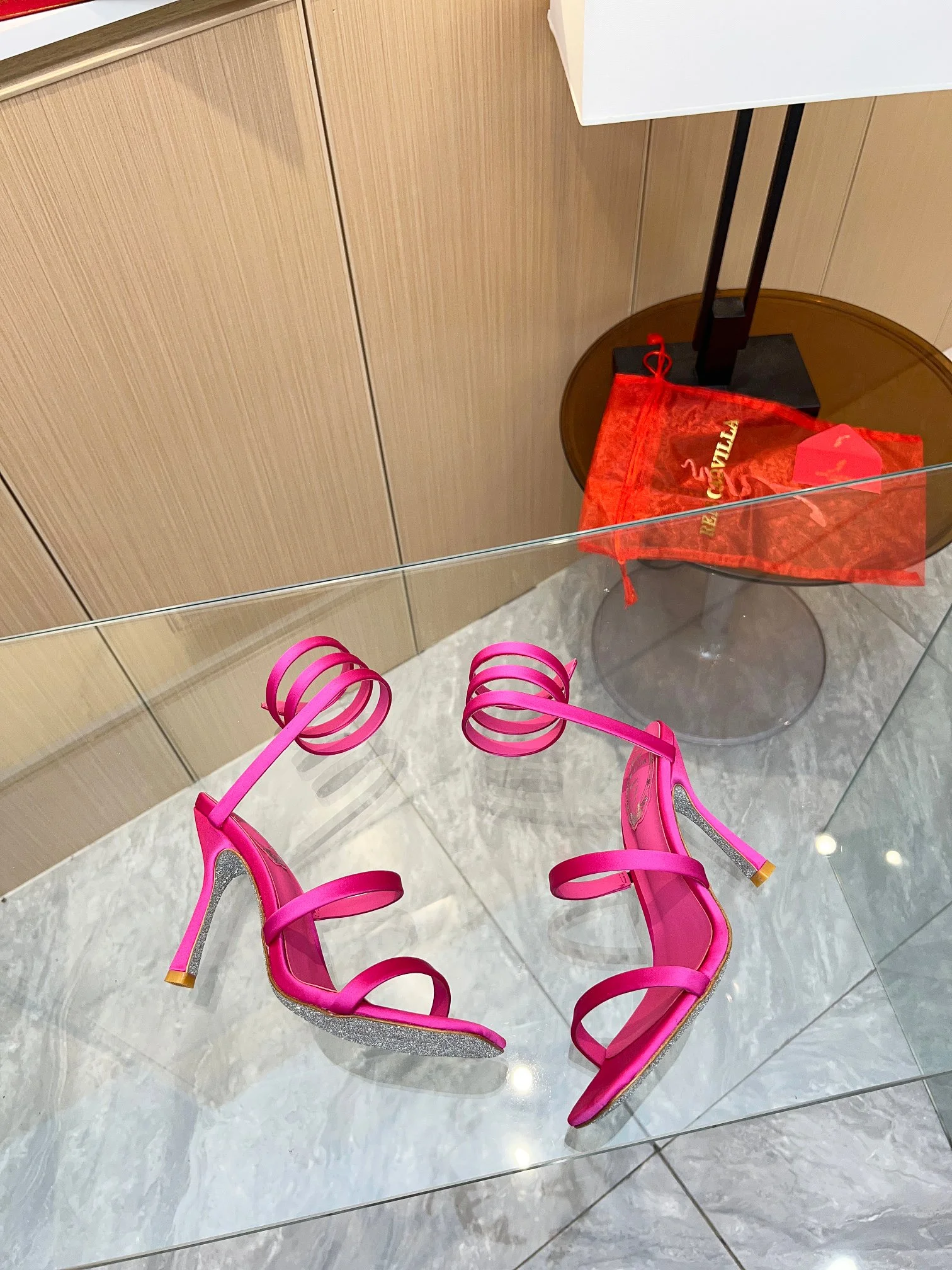 AQUAZZURA Sandals Silk Satin Pink EU35-39 B70202609110389 - Image 7