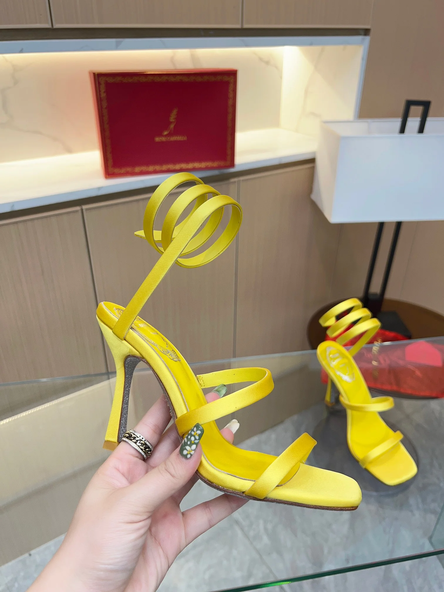 AQUAZZURA Sandals Silk Satin Yellow EU35-39 B70202609110391