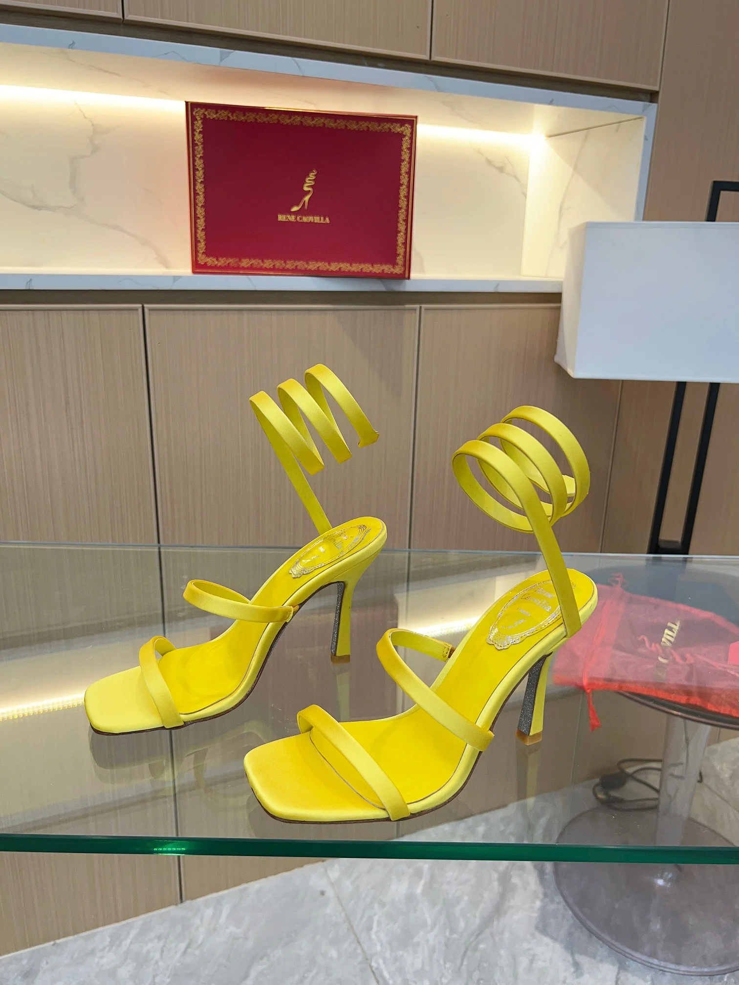 AQUAZZURA Sandals Silk Satin Yellow EU35-39 B70202609110391 - Image 7