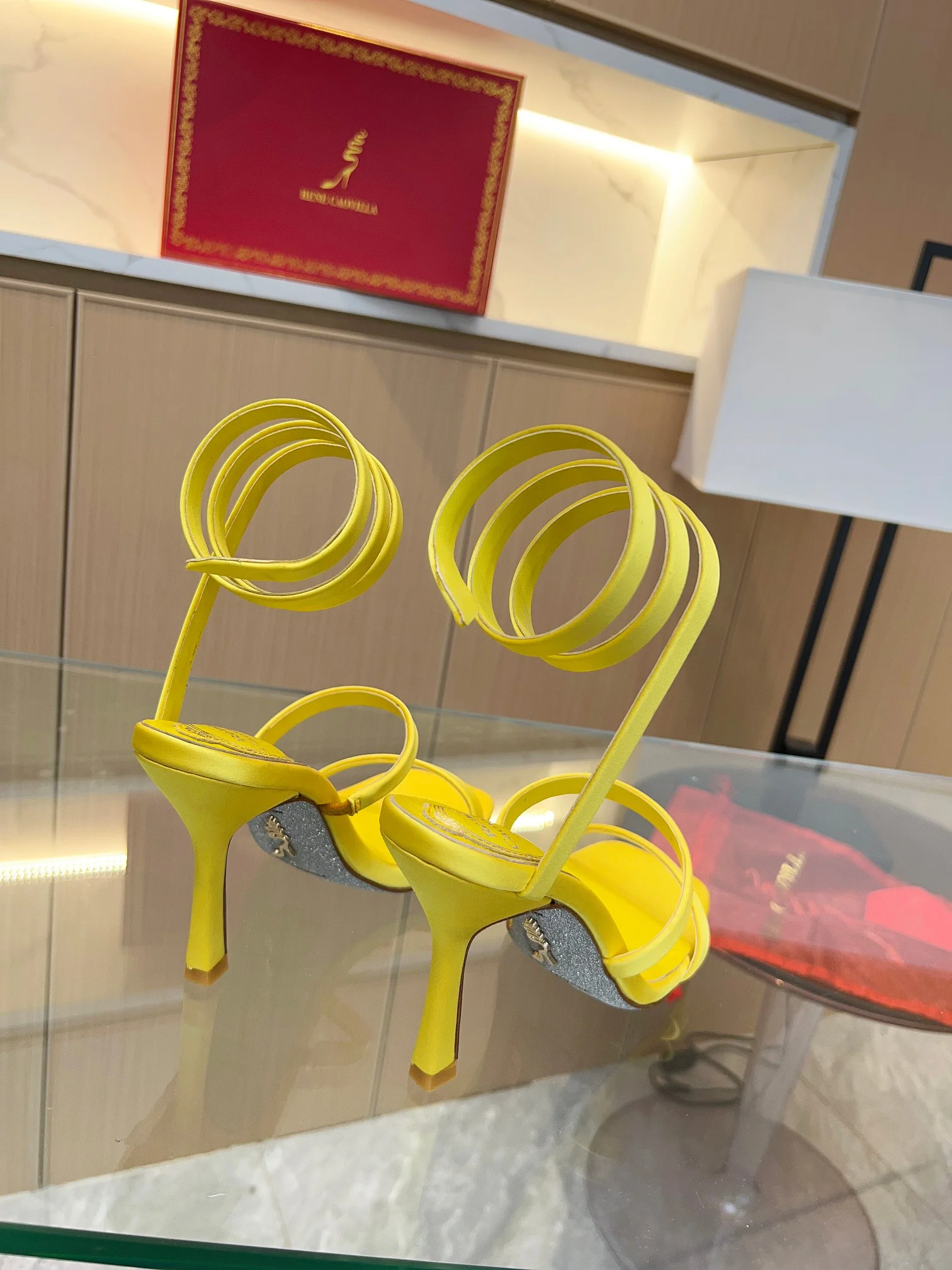 AQUAZZURA Sandals Silk Satin Yellow EU35-39 B70202609110391 - Image 8