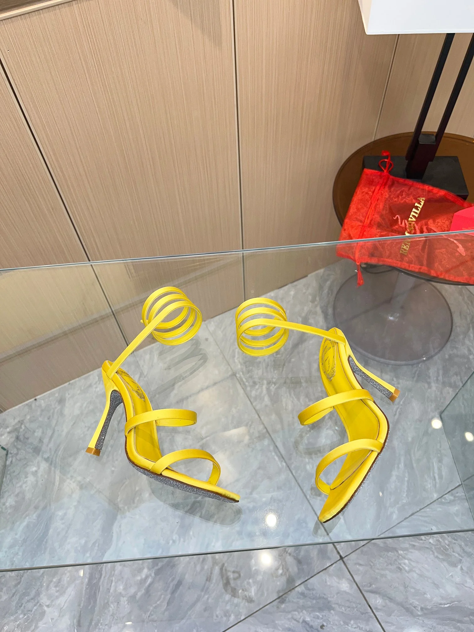AQUAZZURA Sandals Silk Satin Yellow EU35-39 B70202609110391 - Image 9