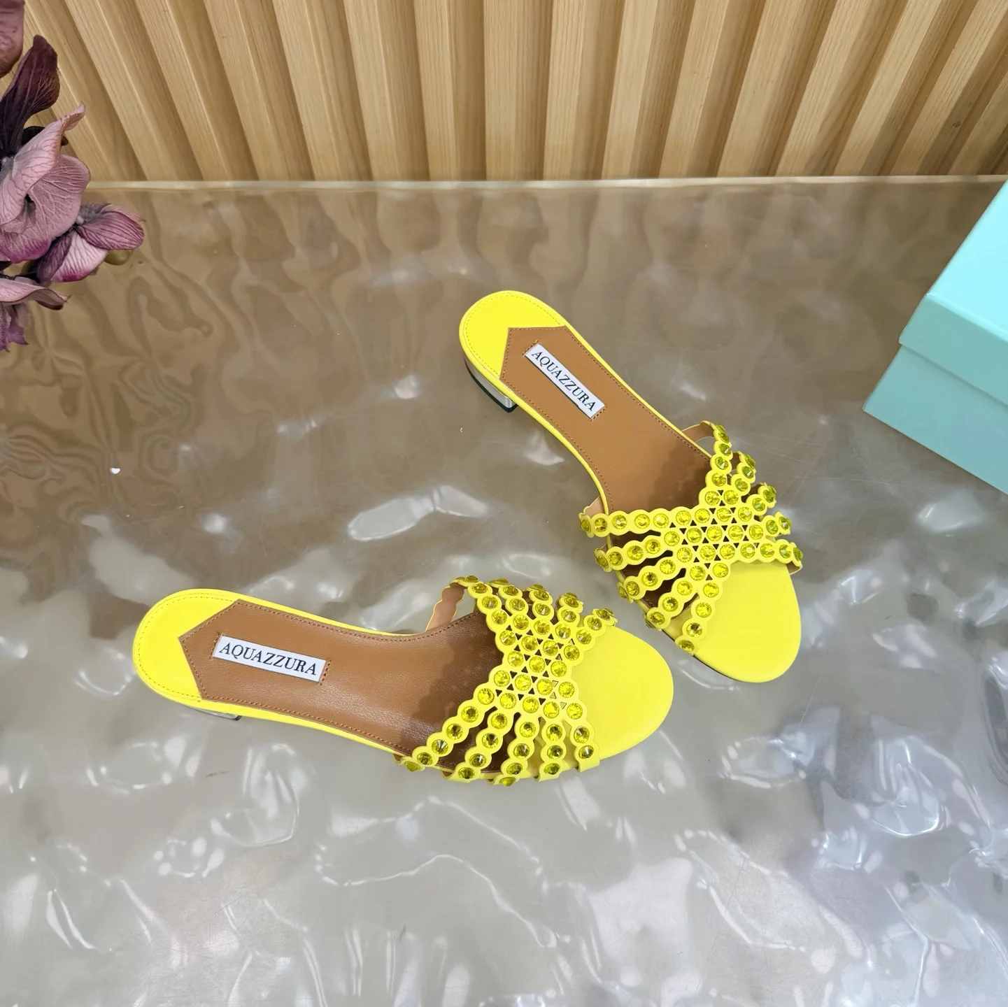 AQUAZZURA Sandals Suede Calf Leather Yellow-Brown EU36-43 B65202609110851 - Image 7