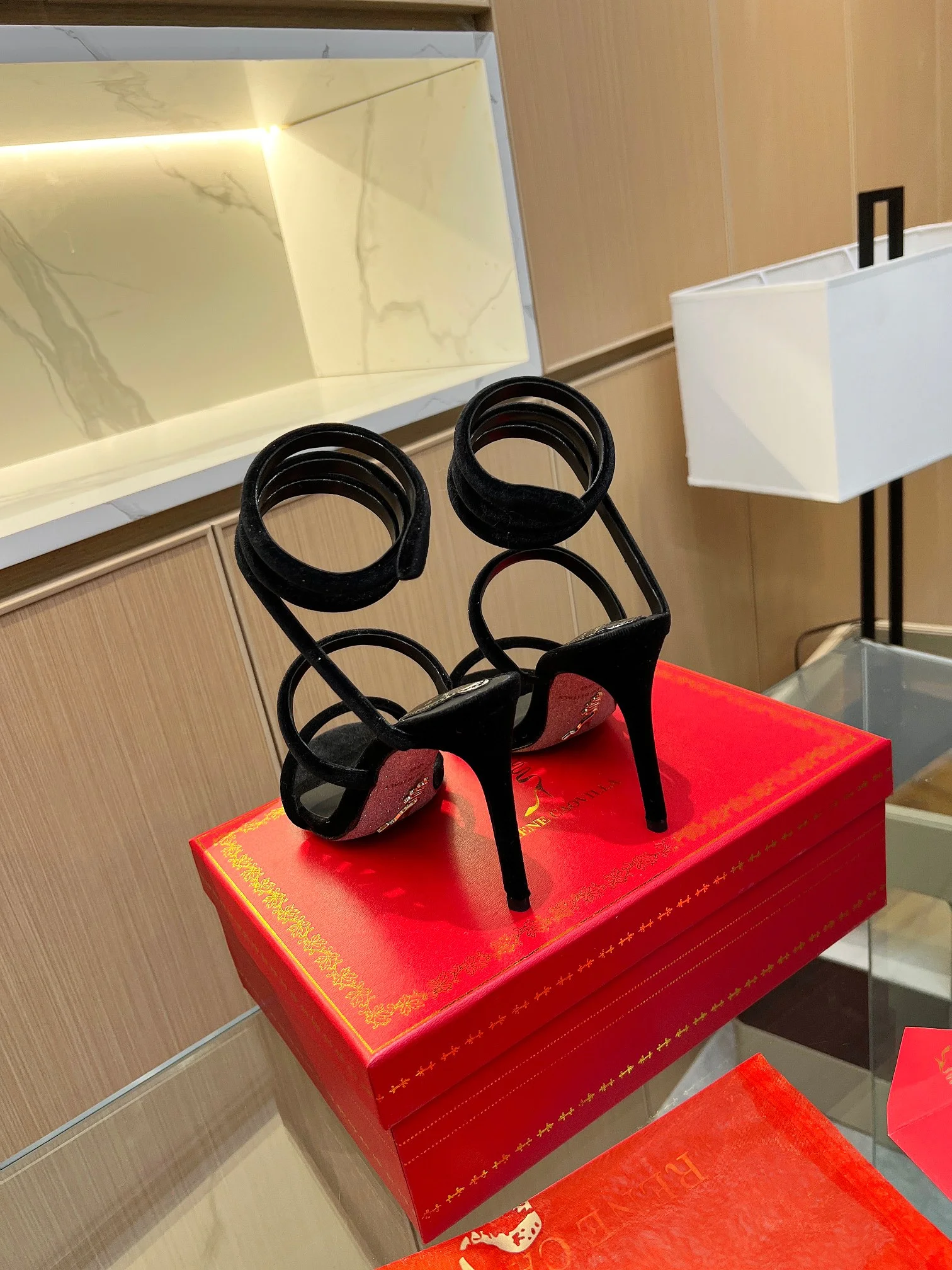 AQUAZZURA Sandals Velvet Black-Silver EU35-39 B70202609110408 - Image 3