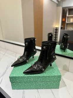 Alternative view of BALENCIAGA Booties Leather Black-Silver D90202609111412