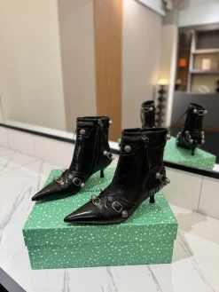 Alternative view of BALENCIAGA Booties Leather Black-Silver D90202609111414