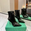 BALENCIAGA Booties Leather Black-Silver EU36 D90202609111421