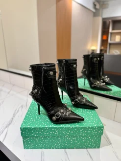 BALENCIAGA Booties Leather Black-Silver EU36 D90202609111421