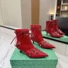 BALENCIAGA Booties Red-Silver D90202609111408
