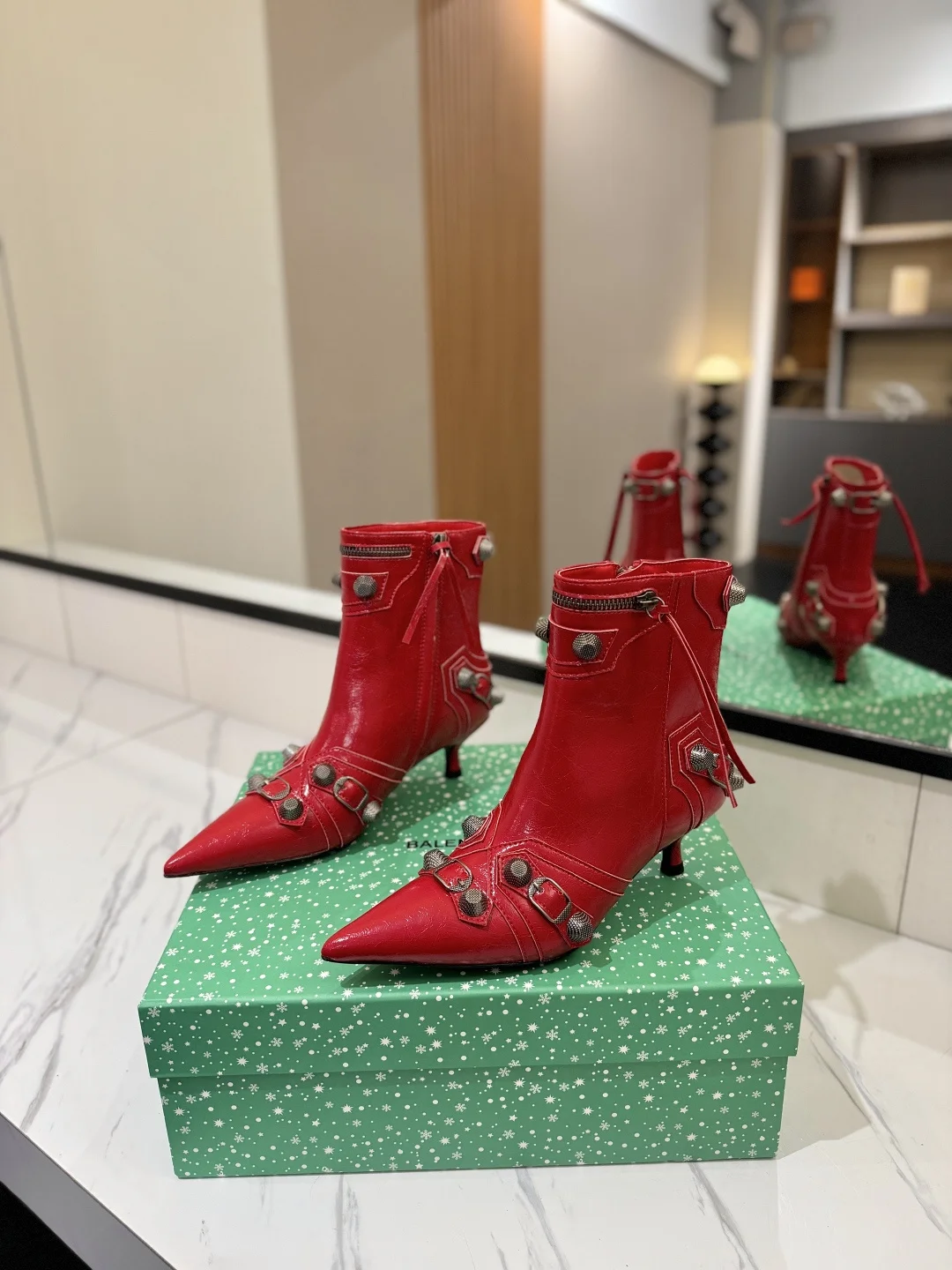 BALENCIAGA Booties Red-Silver D90202609111408 - Image 2