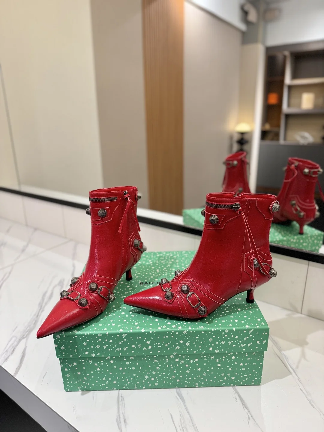 BALENCIAGA Booties Red-Silver D90202609111408 - Image 6