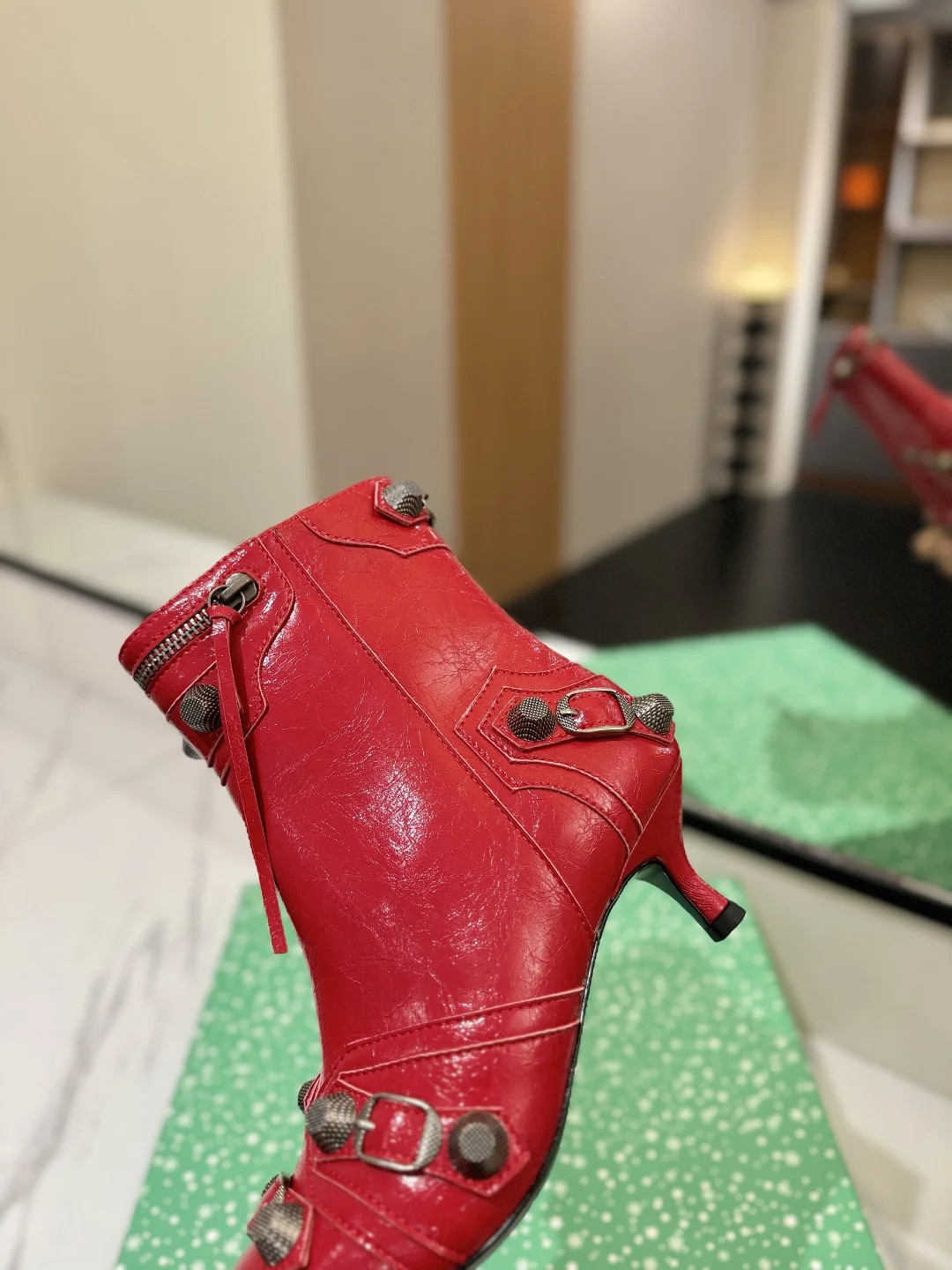 BALENCIAGA Booties Red-Silver D90202609111408 - Image 8