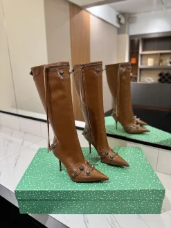 BALENCIAGA Boots Calf Leather Brown-Silver E70202609111426